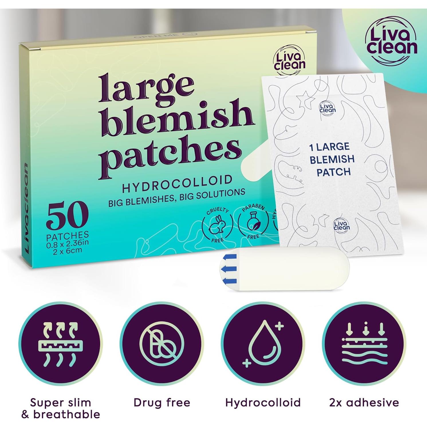 Parches Hidrocoloides Grandes LivaClean 50CT para Acné