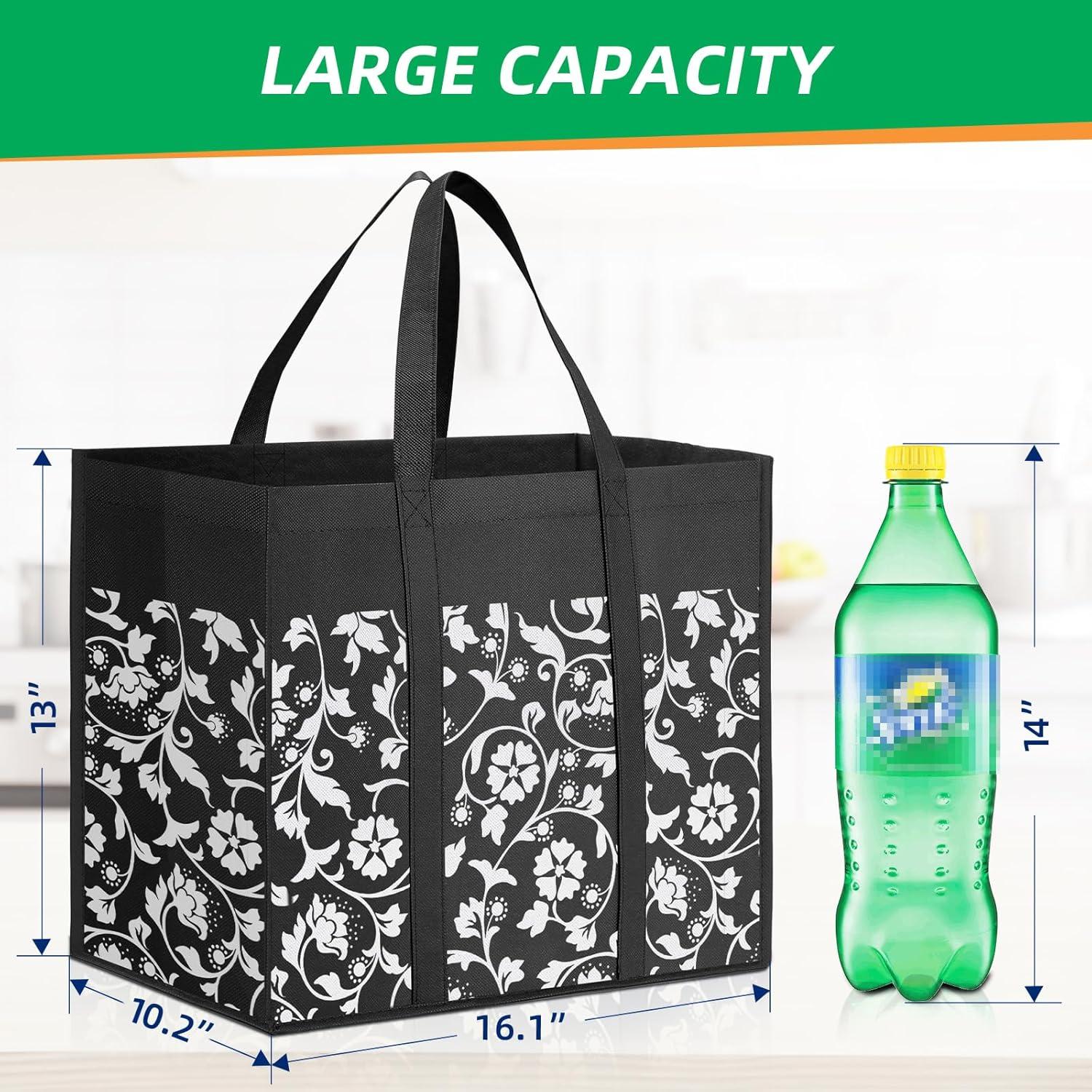 Bolsas de Compras Reutilizables WOWBOX 4 Piezas 35L Negro