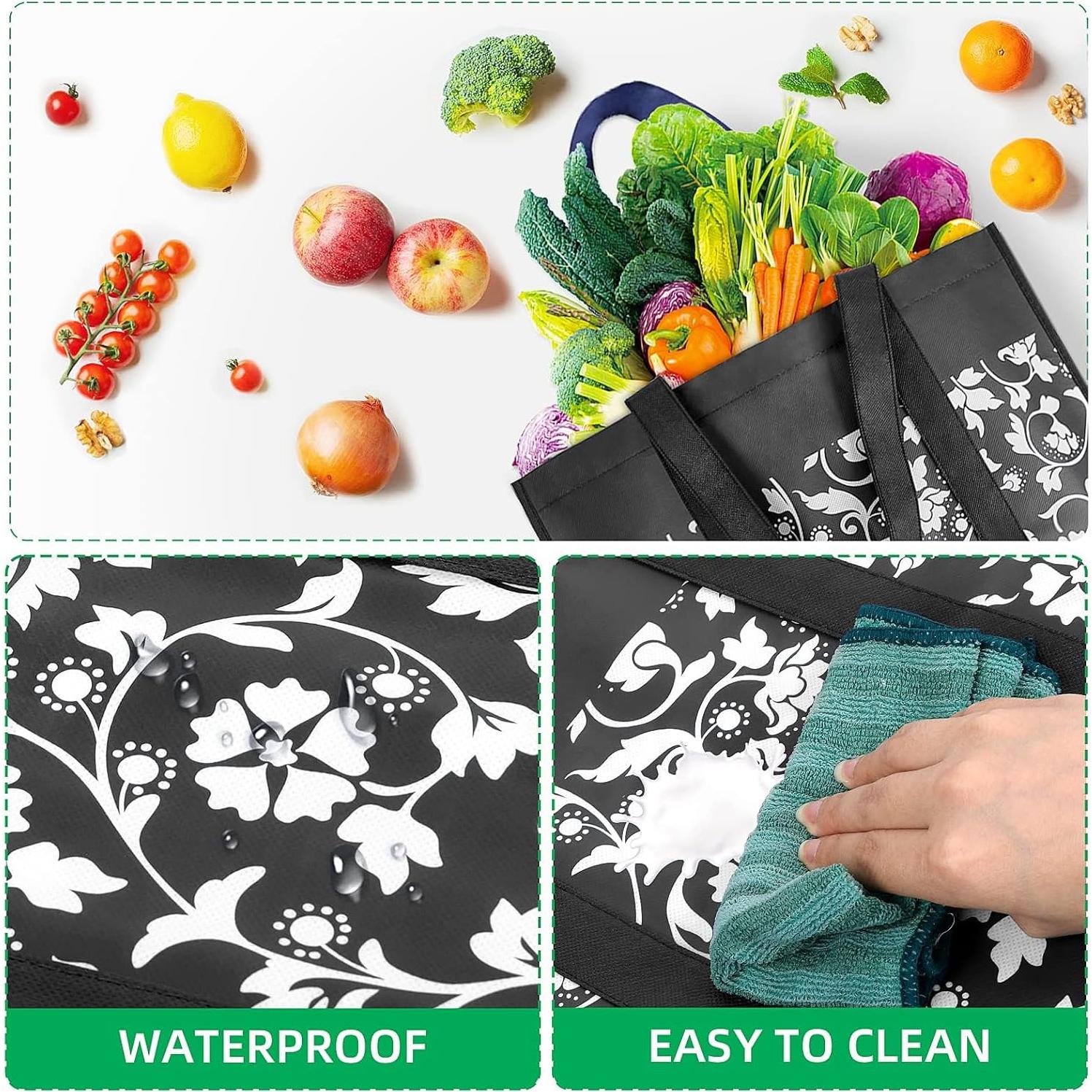 Bolsas de Compras Reutilizables WOWBOX 4 Piezas 35L Negro