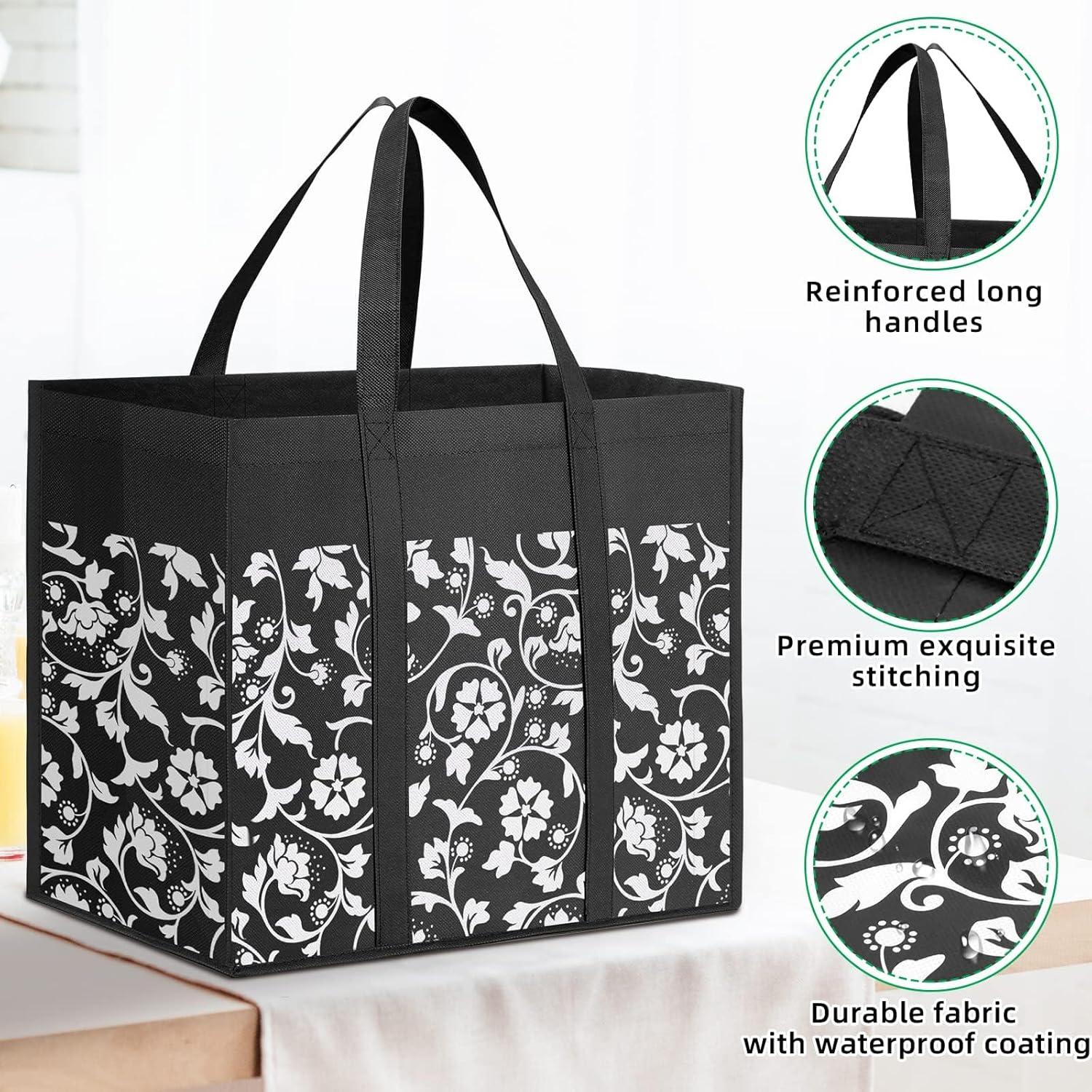Bolsas de Compras Reutilizables WOWBOX 4 Piezas 35L Negro