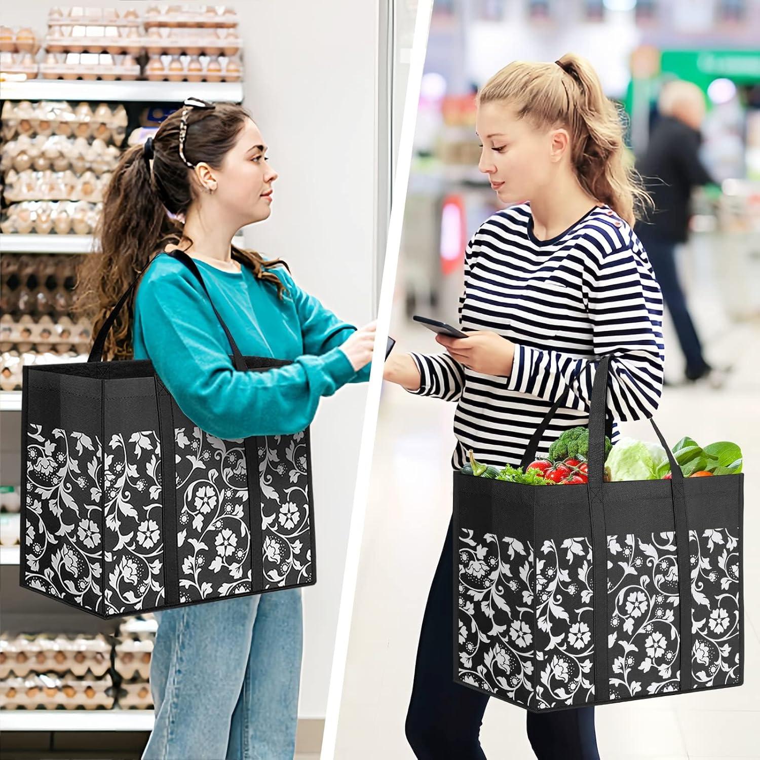 Bolsas de Compras Reutilizables WOWBOX 4 Piezas 35L Negro