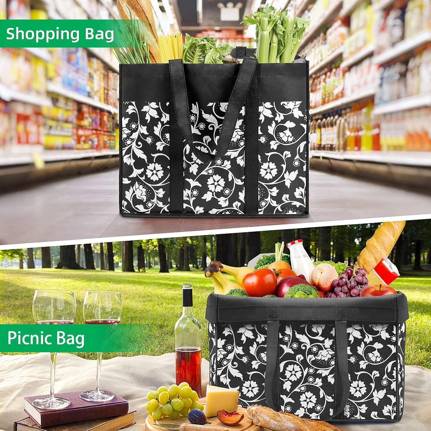Bolsas de Compras Reutilizables WOWBOX 4 Piezas 35L Negro