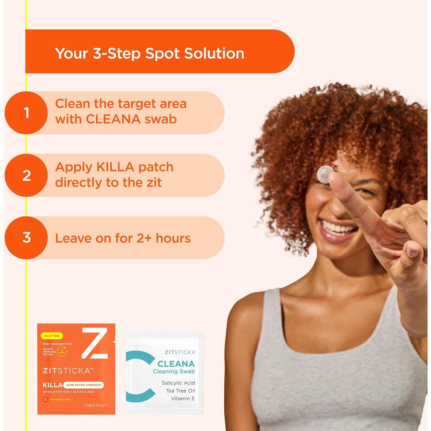 Parches para Acné ZitSticka KILLA ACNE Fuerza Extra 4 Unidades