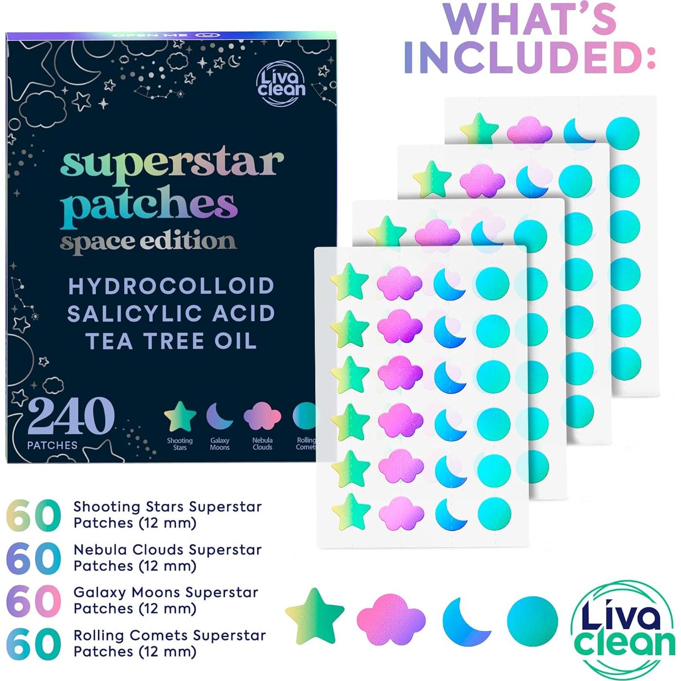 Parches para Acné LivaClean 240 CT Holográficos con Ácido Salicílico