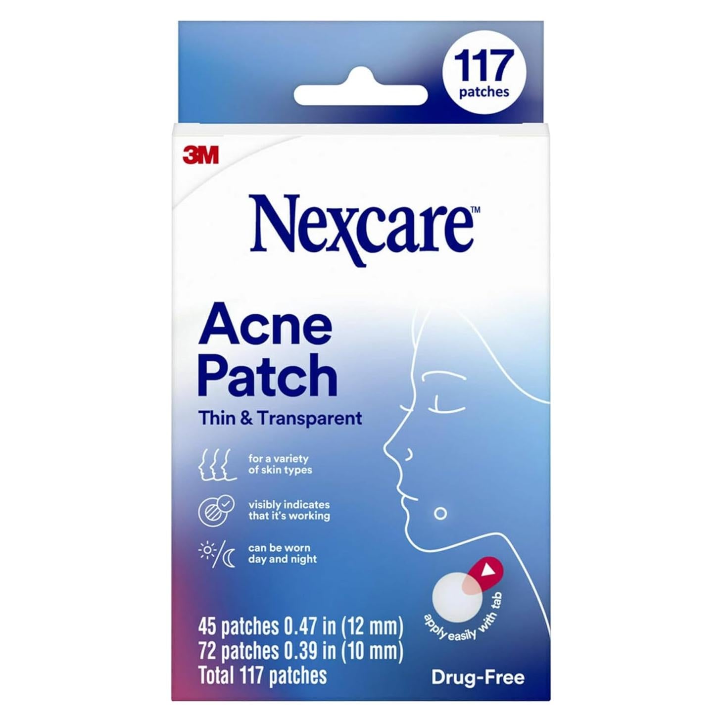 Parche para Acné Nexcare 117 Parches Hidrocoloide Transparente