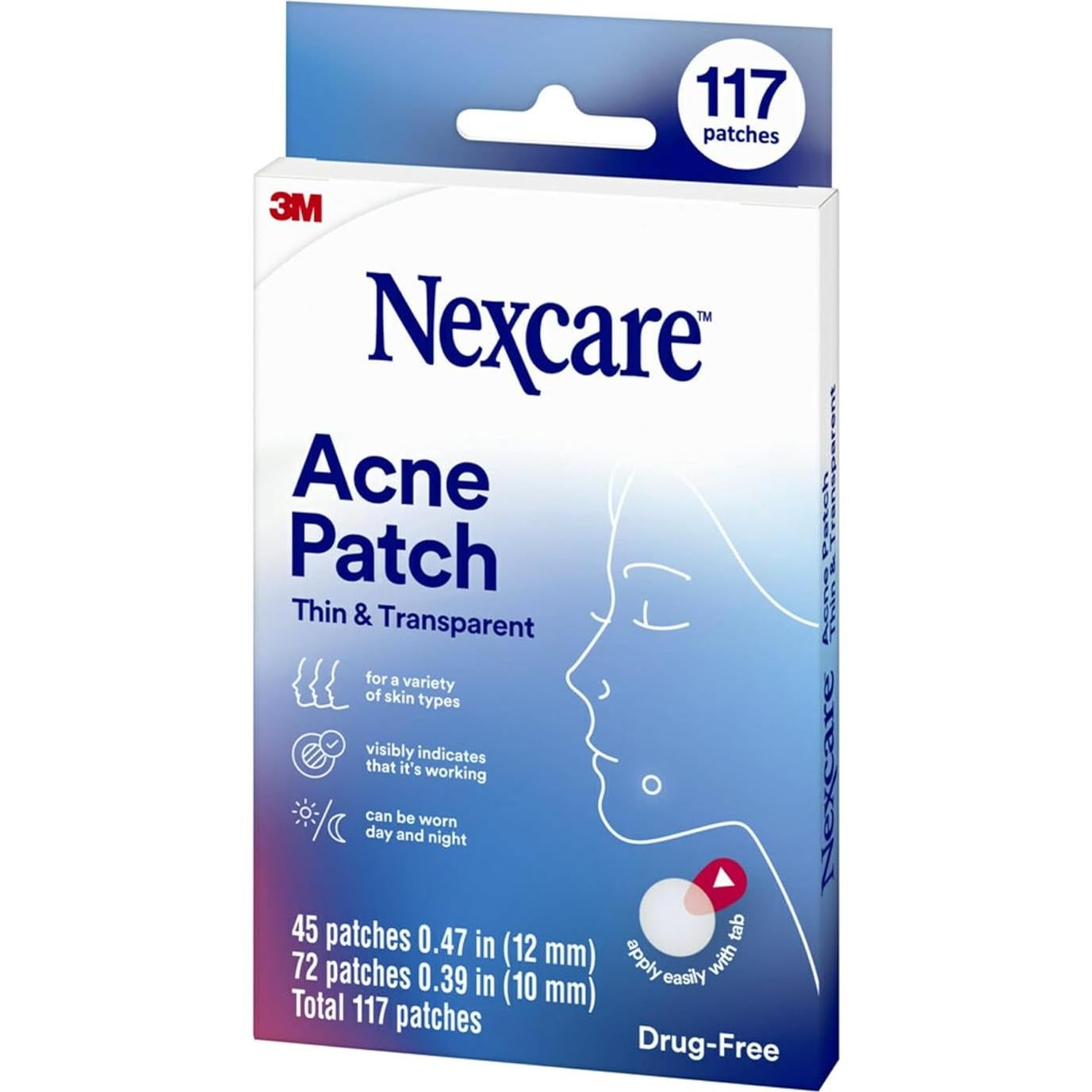 Parche para Acné Nexcare 117 Parches Hidrocoloide Transparente