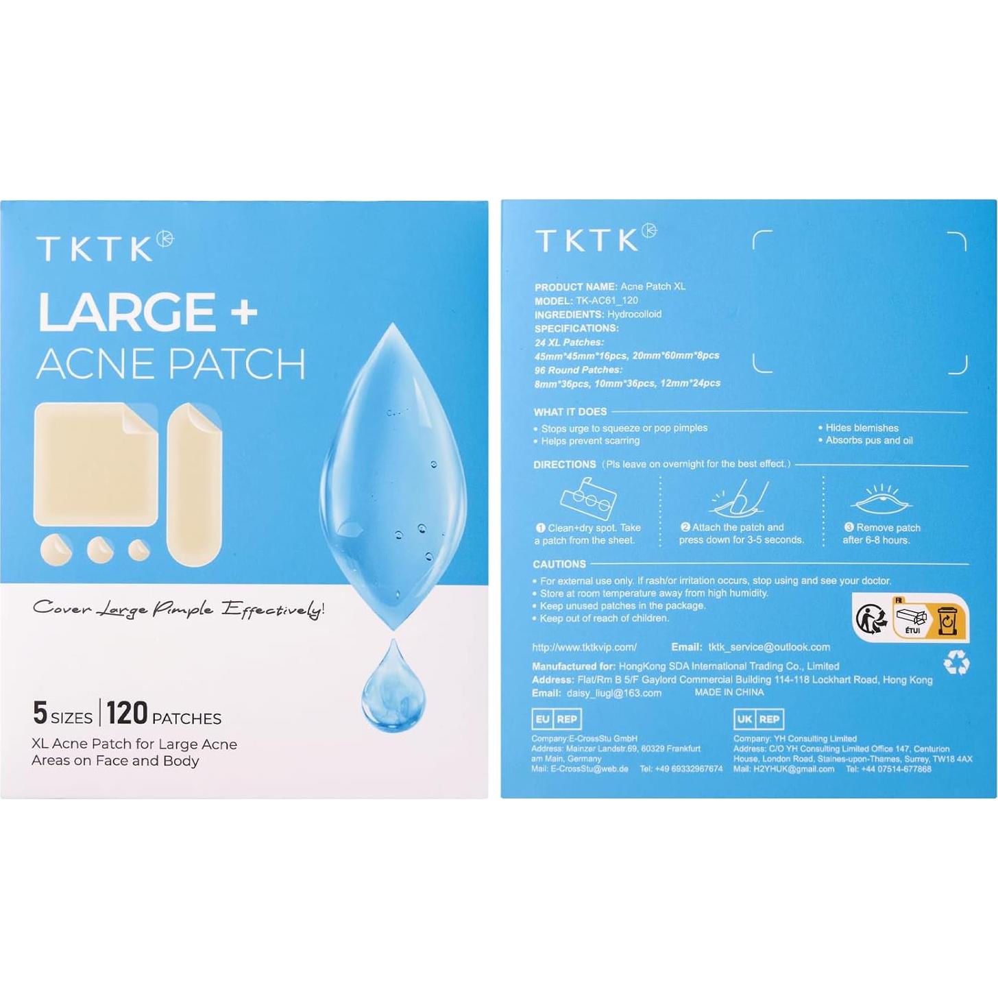 Parches Hidrocoloide TKTK 120 Unidades 45x45mm para Granitos