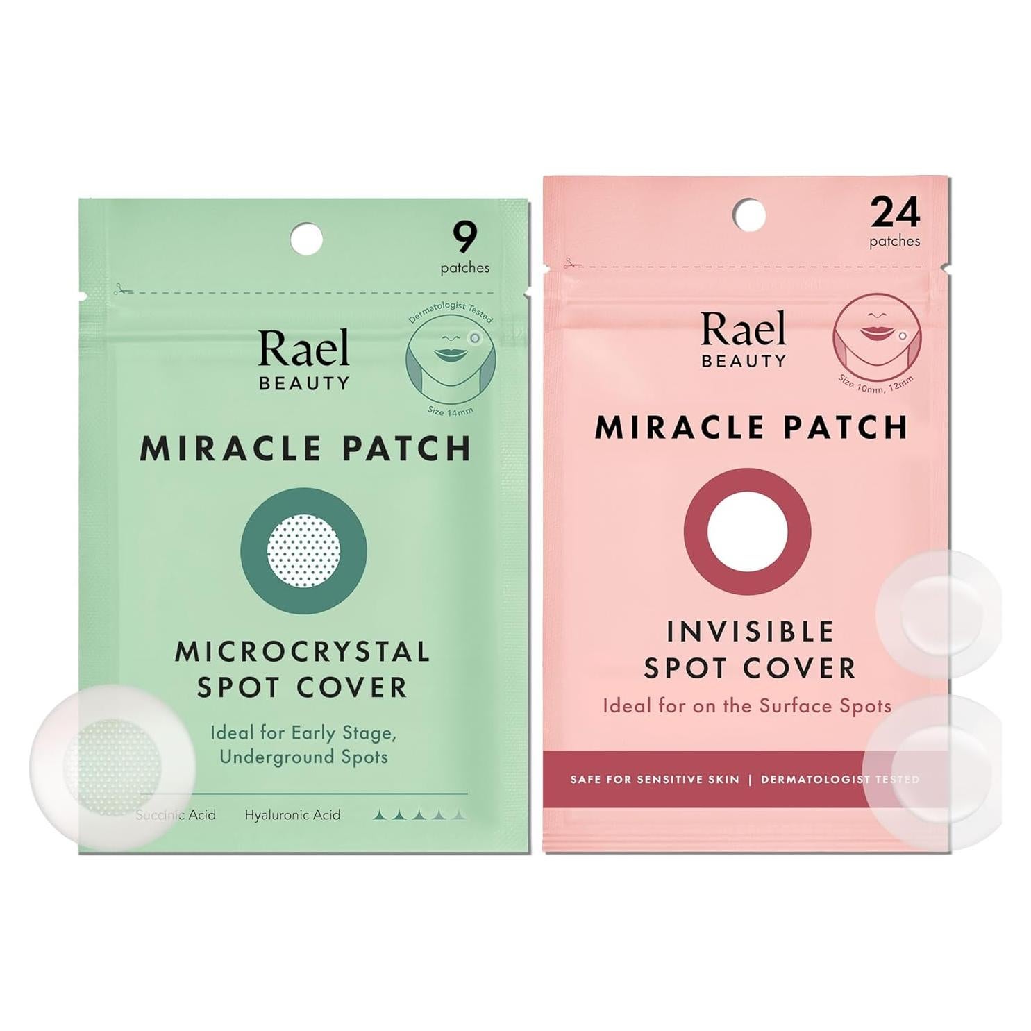 Parche Hidrocoloide para Acné Rael - Invisible, Vegano, 33 Unidades