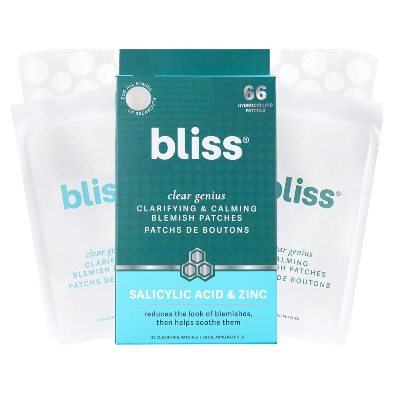 Parches Aclaradores Bliss Clear Genius - Ácido Salicílico y Zinc - 66 Unidades
