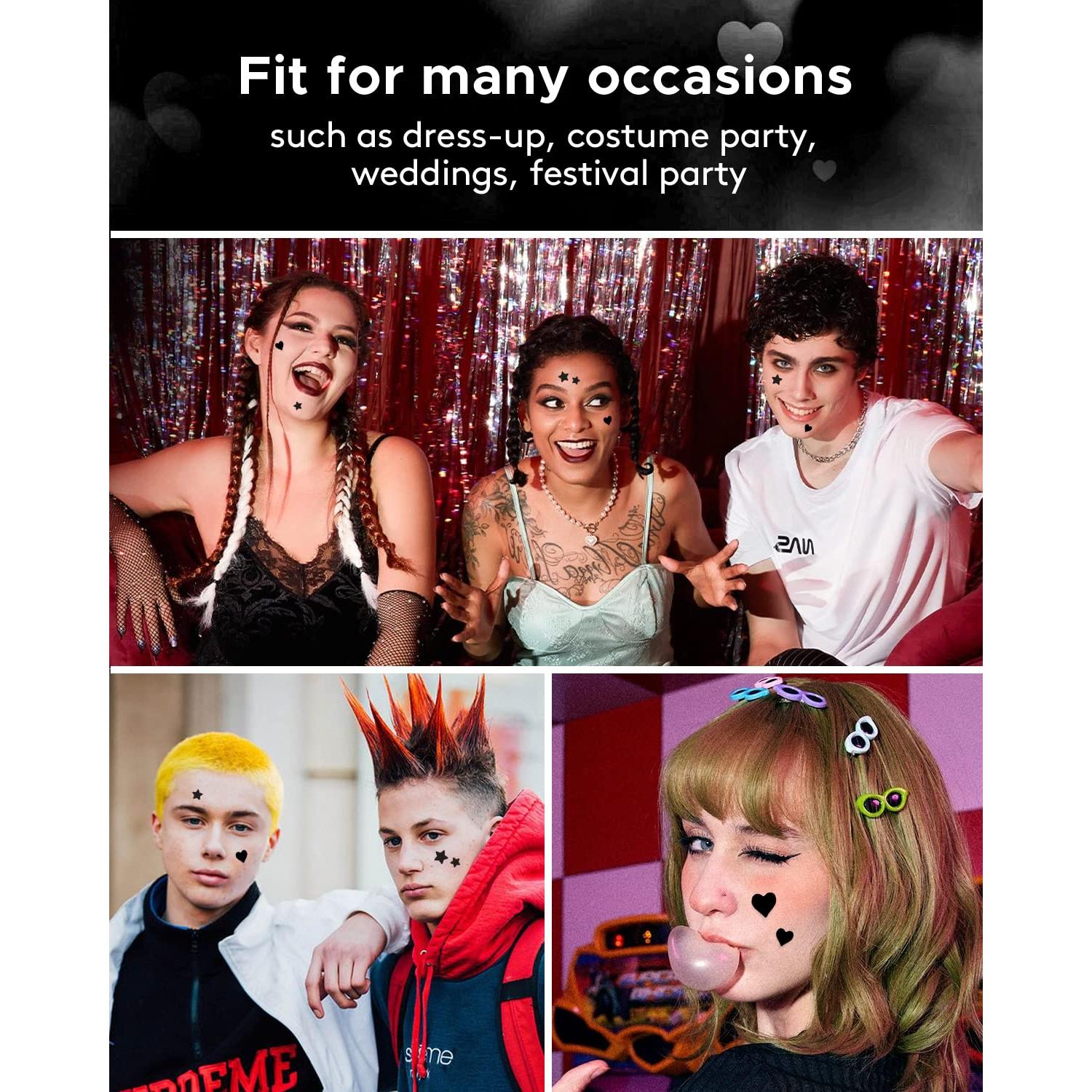 Parche para Acné LitBear - Hidrocoloide Estrella y Corazón Negro - 108 Unidades