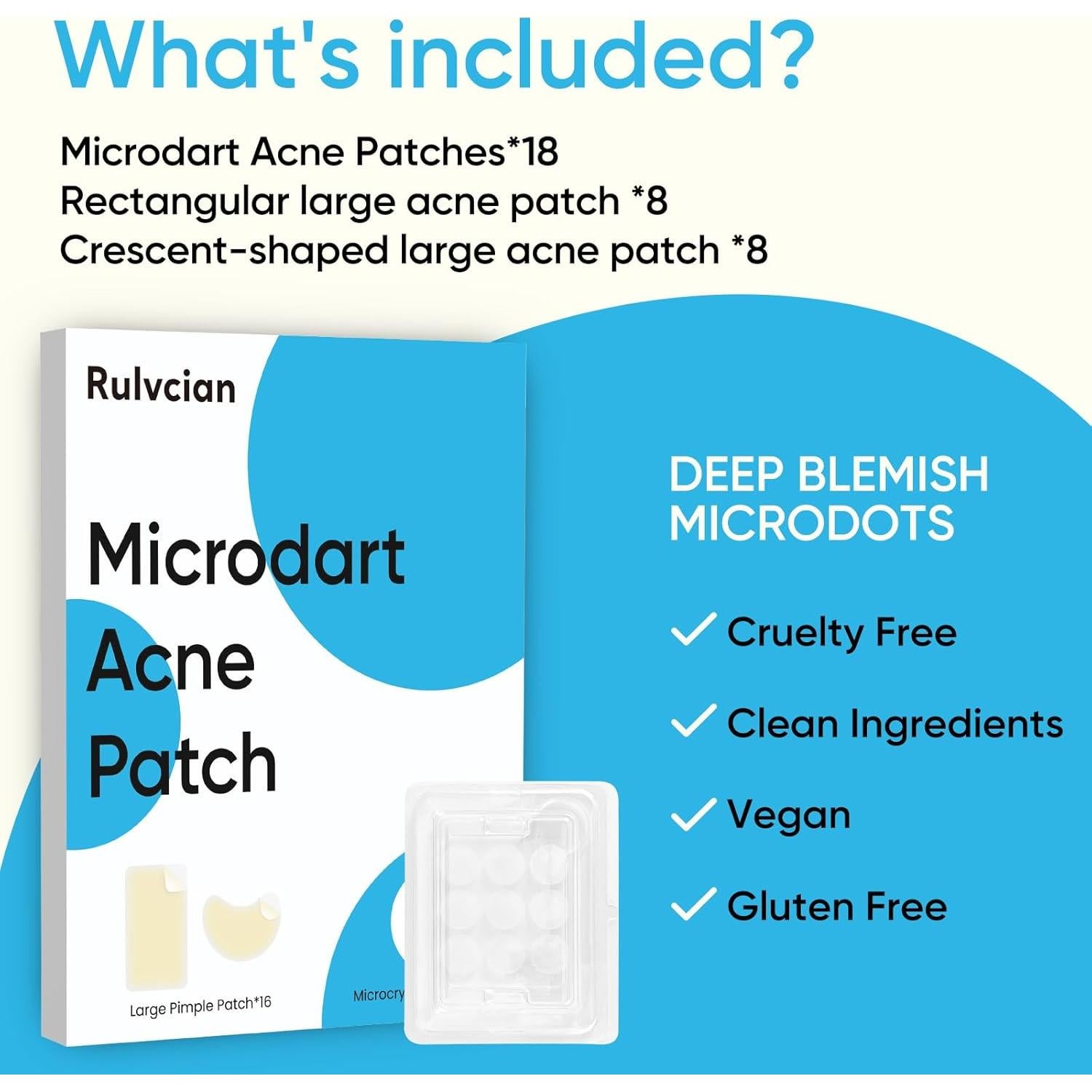 Parche para Acné Rulvcian - 18 Microdart + 16 Grandes