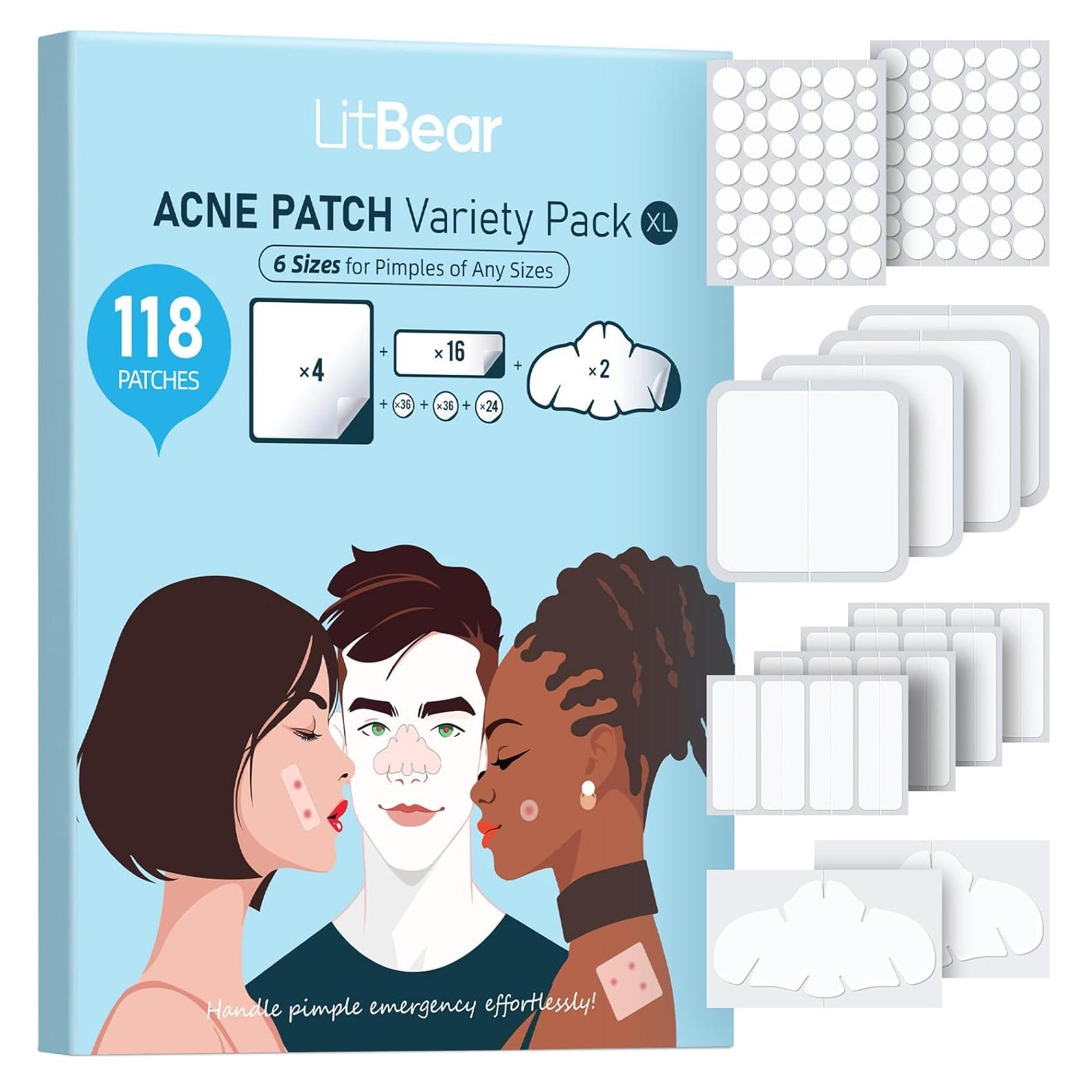 Parches para Granos LitBear - 118 Parches Hidrocoloide XL