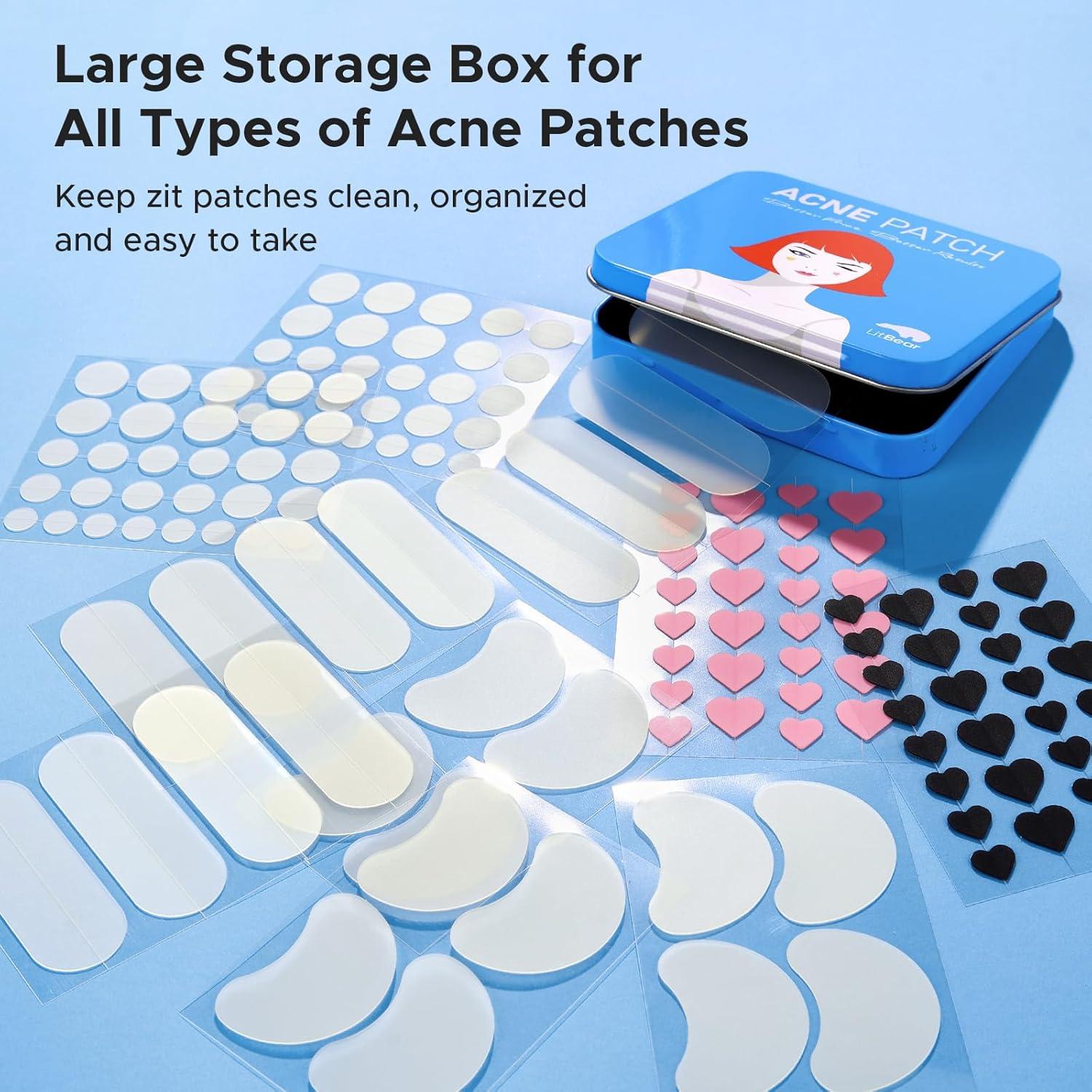 Parches Hidrocoloides para Acné LitBear - 140 Pcs, 8 Tamaños