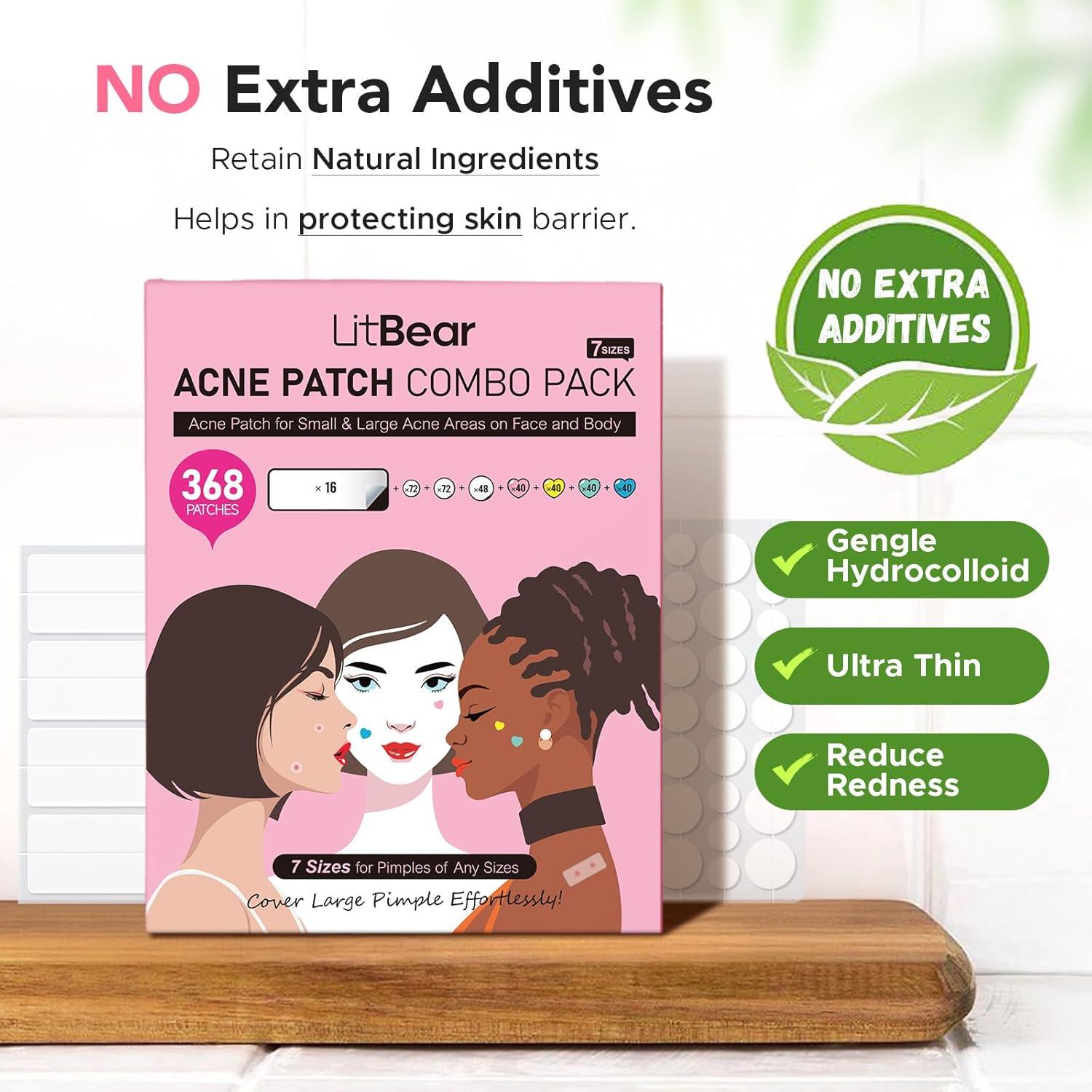Parches Hidrocoloides para Acné LitBear 3 en 1 - 192 Piezas