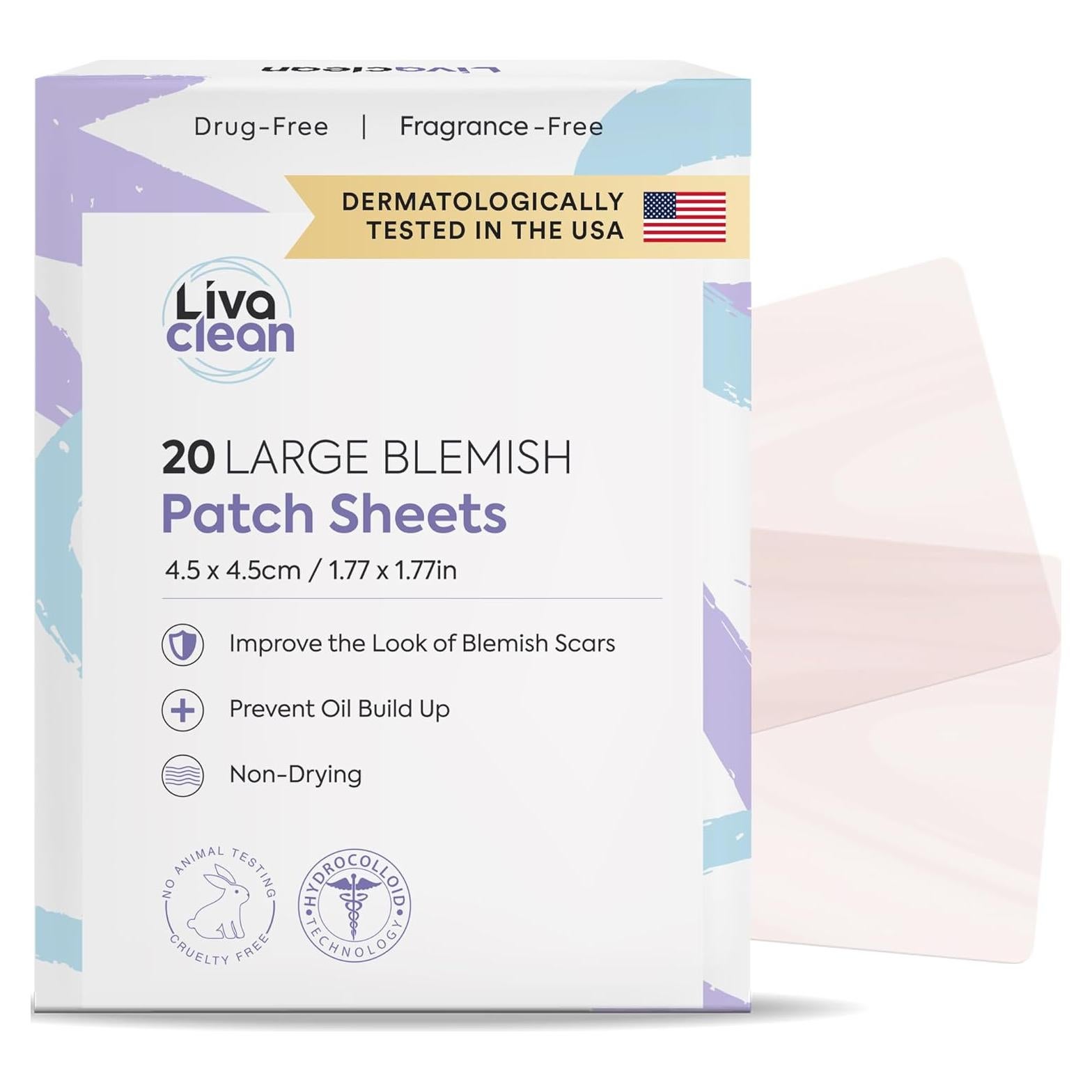 Parches Hidrocoloides Grandes LivaClean 20CT para Acné