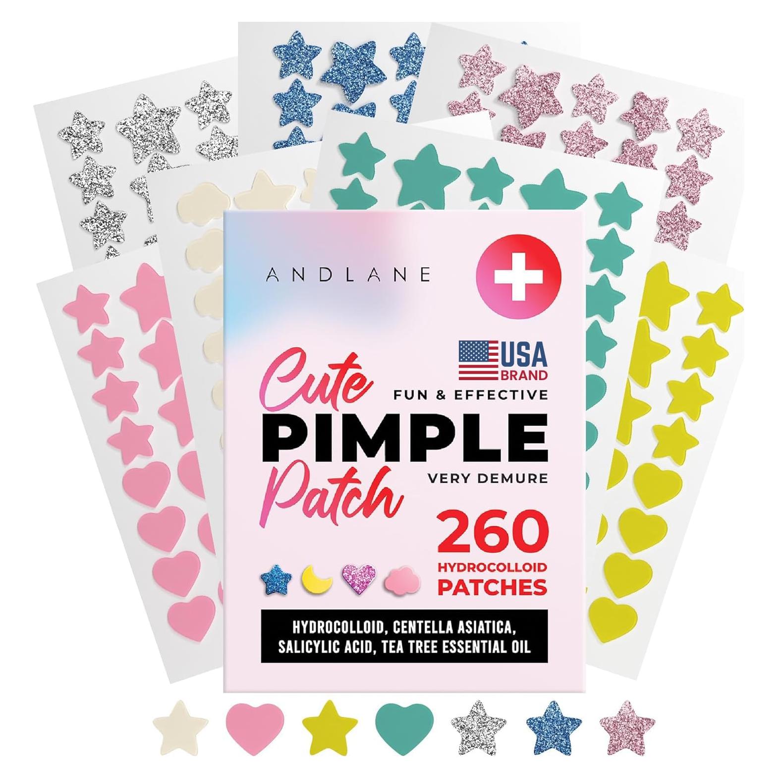 260 Parches Hidrocoloides para Espinillas Andlane - 7 Colores y 2 Tamaños