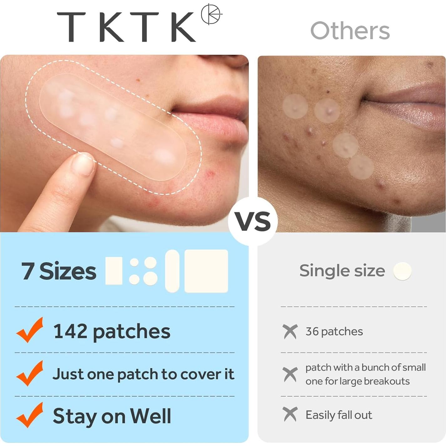 Parche Hidrocoloide para Acné TKTK - 142 Parches en 7 Tamaños