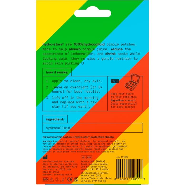 Parche Hidrocoloide Estrellas Arcoíris Starface - 32 Unidades