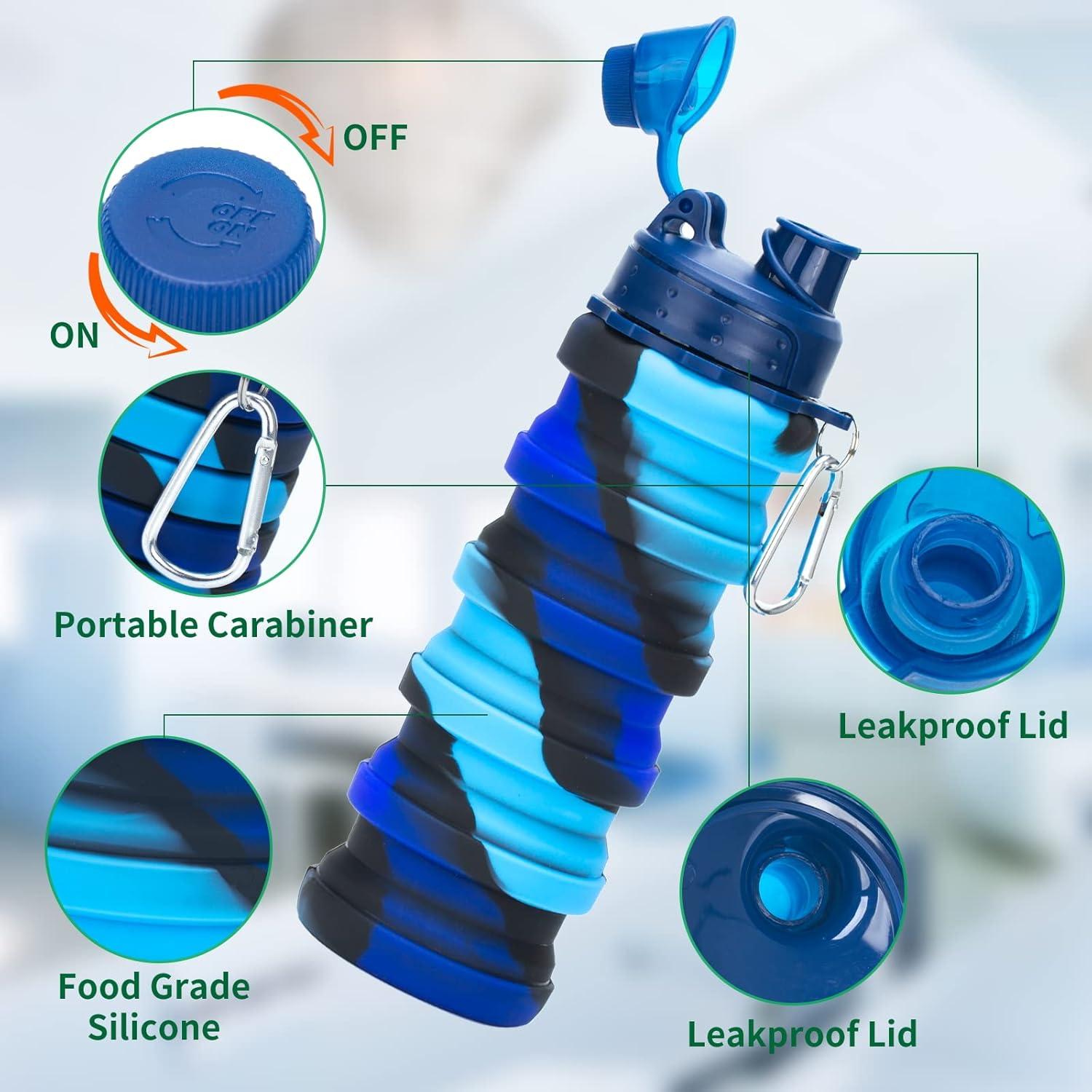 Botellas de Agua Plegables Ingcebo 473ml 2 Unidades Silicona