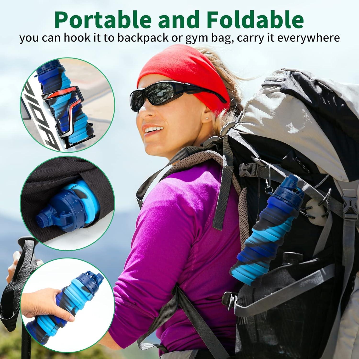 Botellas de Agua Plegables Ingcebo 473ml 2 Unidades Silicona