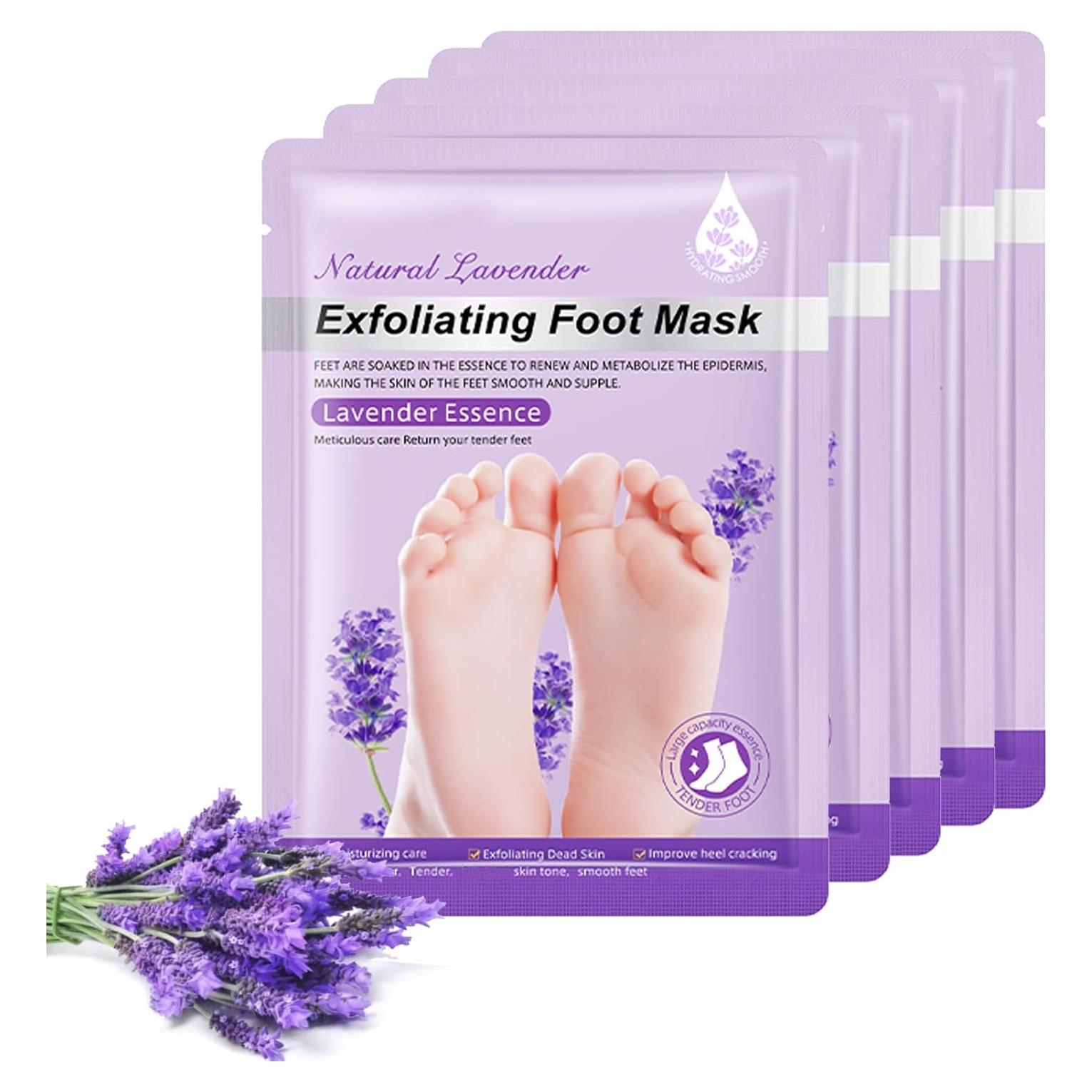 Mascarilla Exfoliante para Pies Unisex 5 Pares - Suaviza y Revitaliza