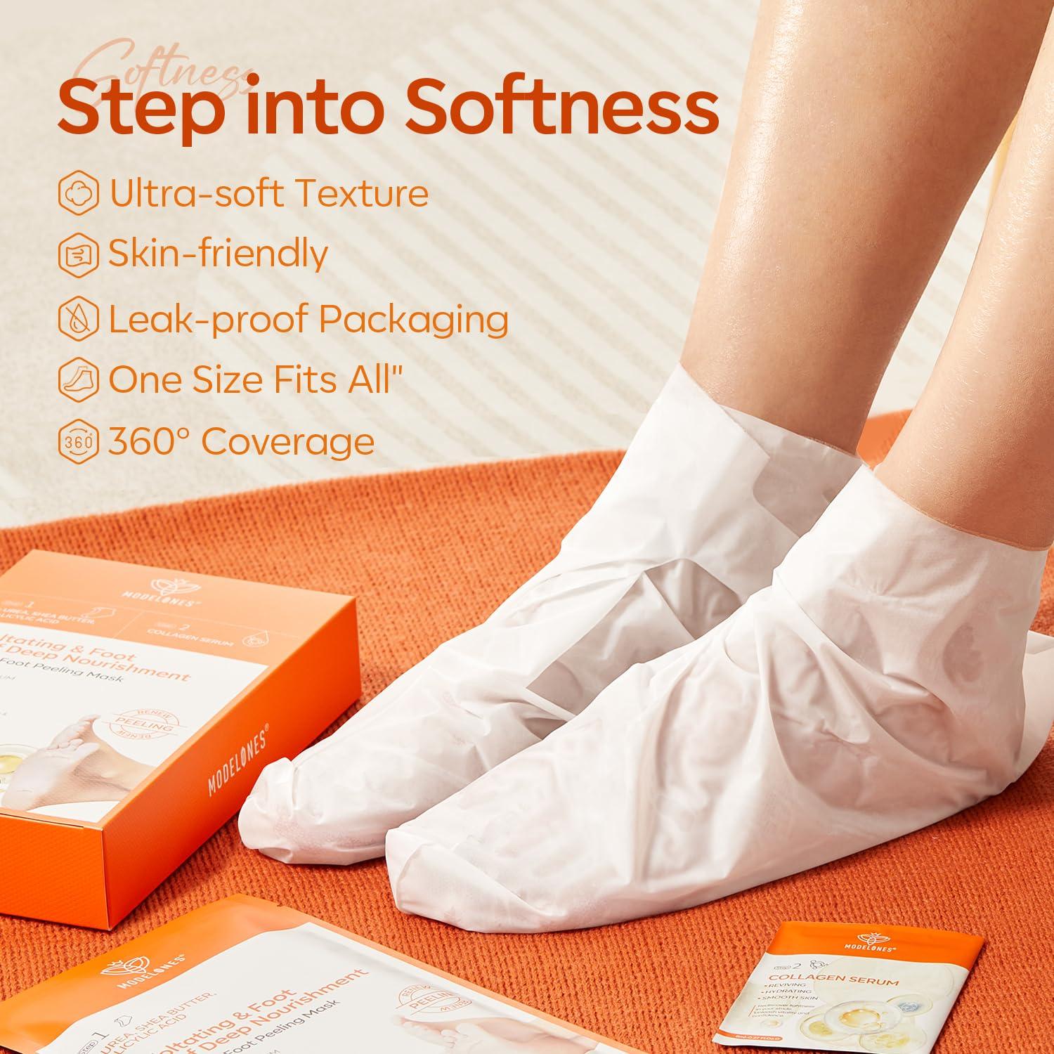 Mascarilla Exfoliante para Pies Modelones - 3 Paquetes con Colágeno