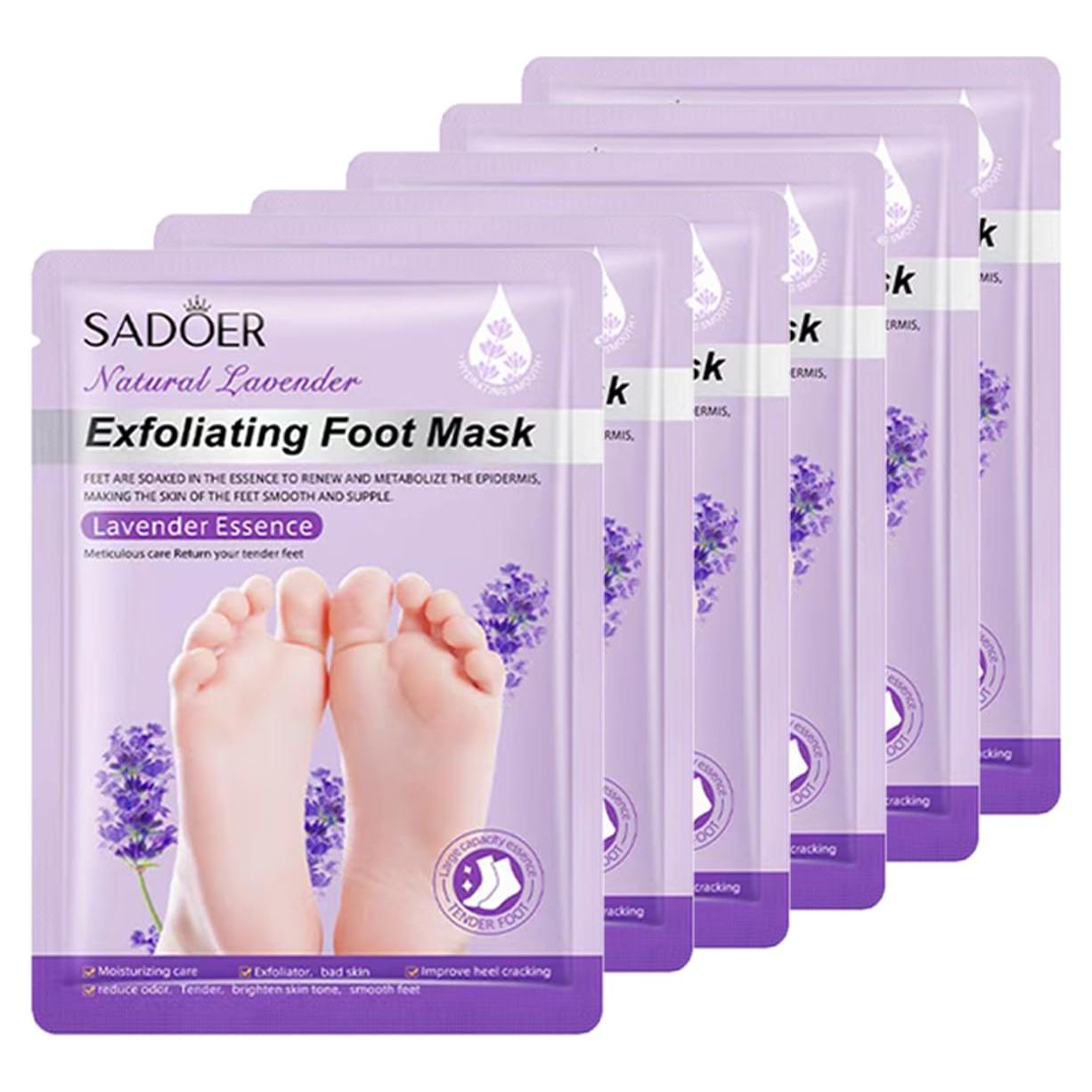 Mascarilla Exfoliante para Pies MaerWaw 6 Paquetes Lavanda