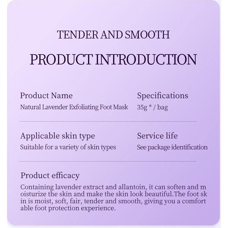 Mascarilla Exfoliante para Pies MaerWaw 6 Paquetes Lavanda