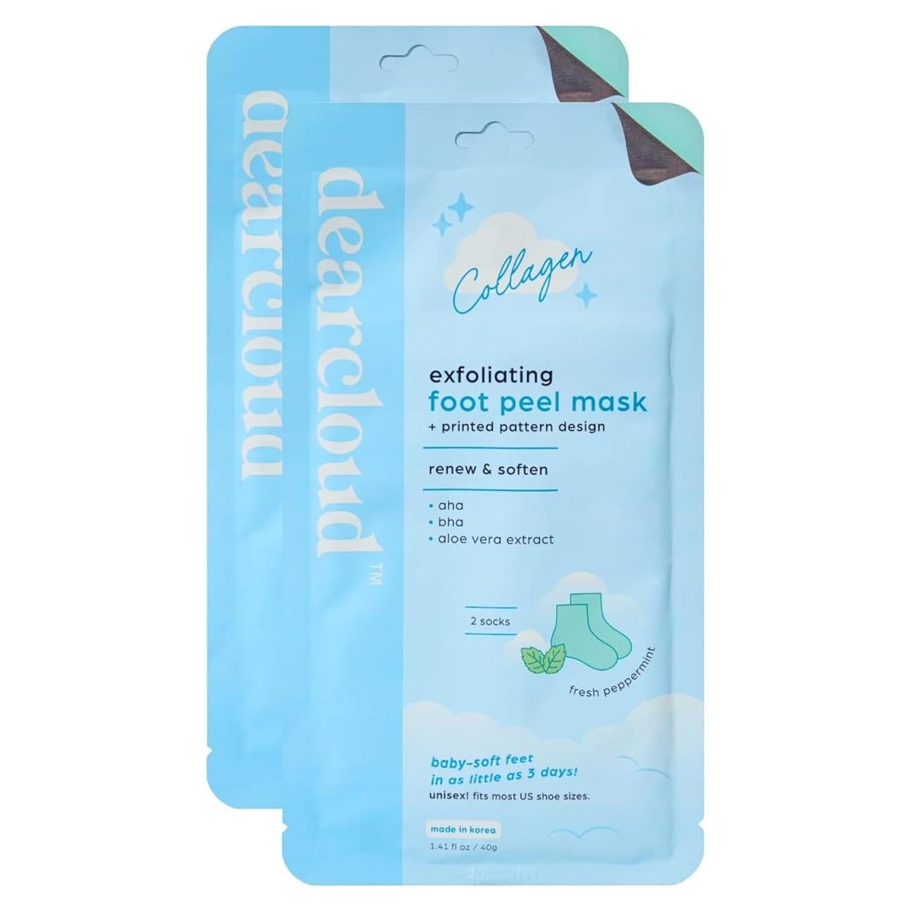 Mascarilla Exfoliante para Pies - dearcloud - Menta Fresca (2 unidades)