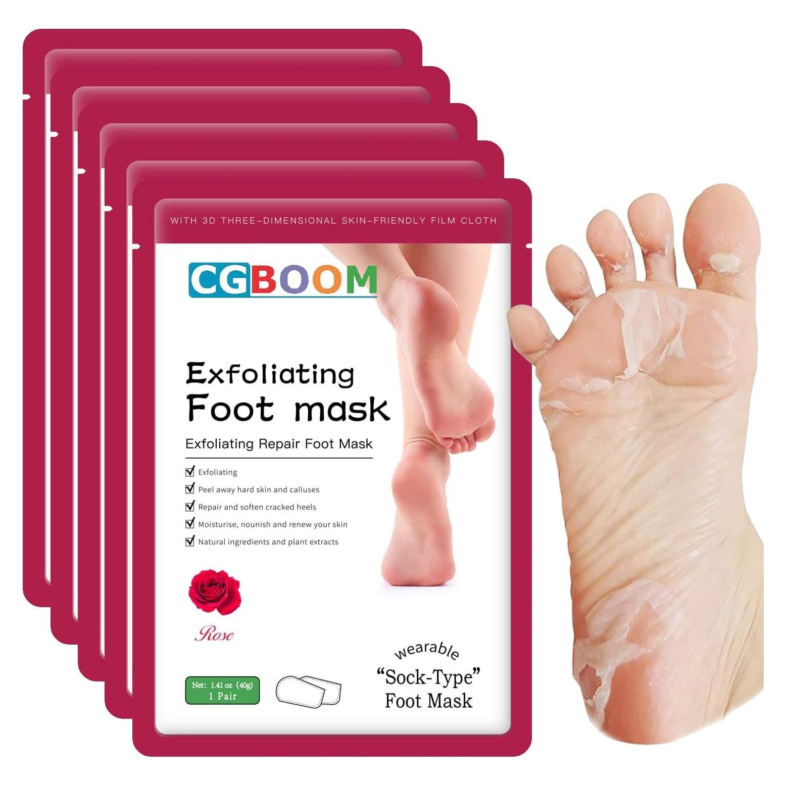 Mascarillas Exfoliantes para Pies CGBOOM - Paquete de 5 Unidades