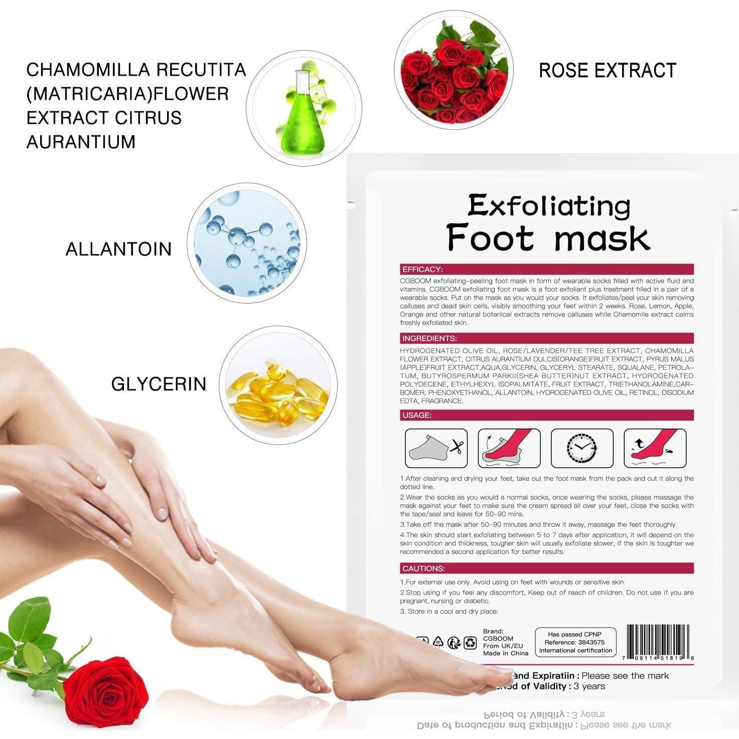 Mascarillas Exfoliantes para Pies CGBOOM - Paquete de 5 Unidades