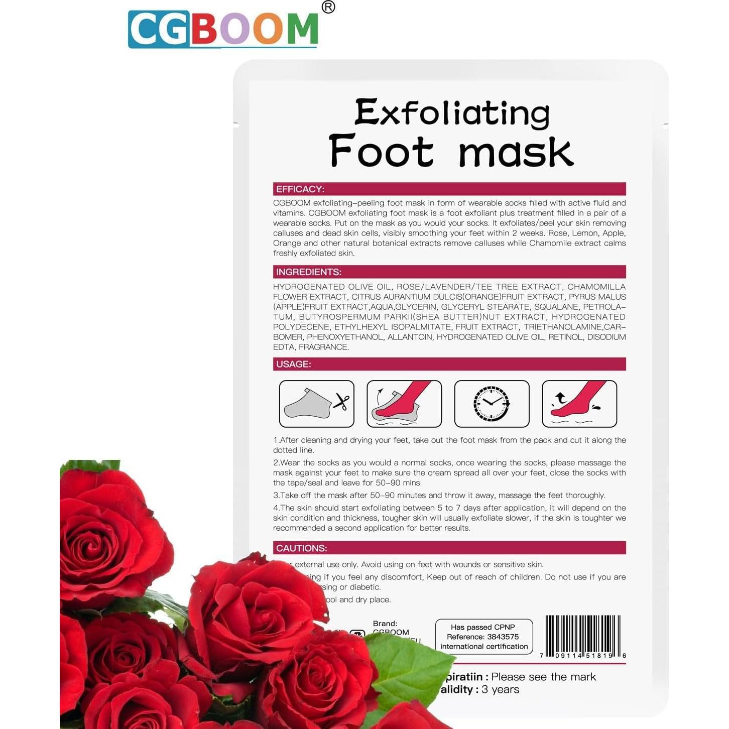 Mascarillas Exfoliantes para Pies CGBOOM - Paquete de 5 Unidades