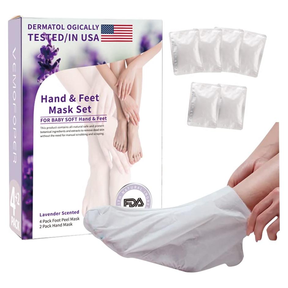 Set de 6 Mascarillas Exfoliantes para Pies y Manos YLady