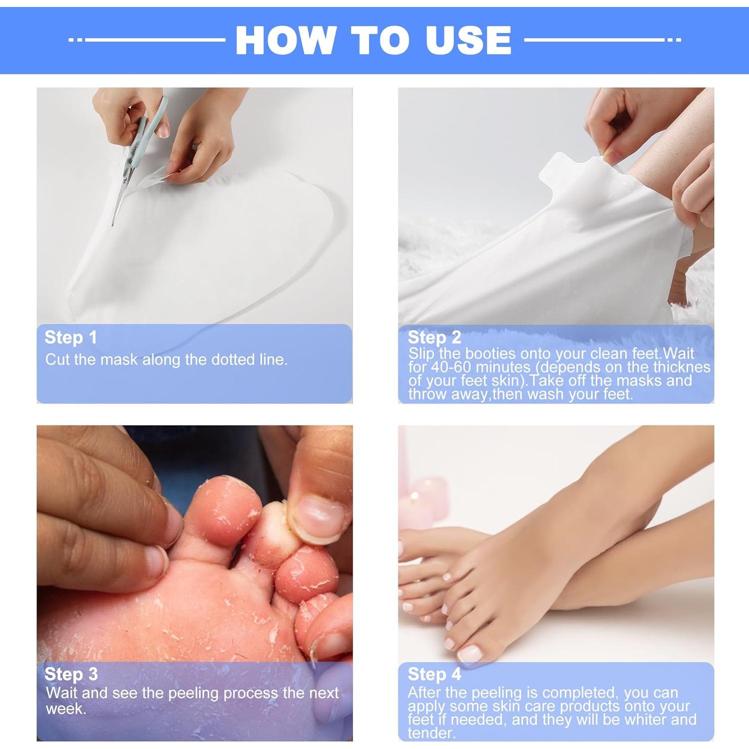 5 Paquetes Máscara Exfoliante para Pies VZZNN - Pies Suaves