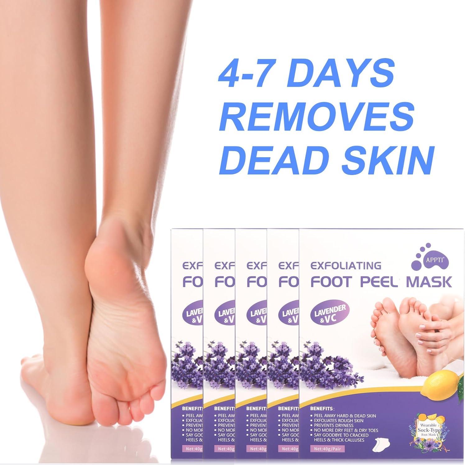 5 Paquetes Máscara Exfoliante para Pies VZZNN - Pies Suaves