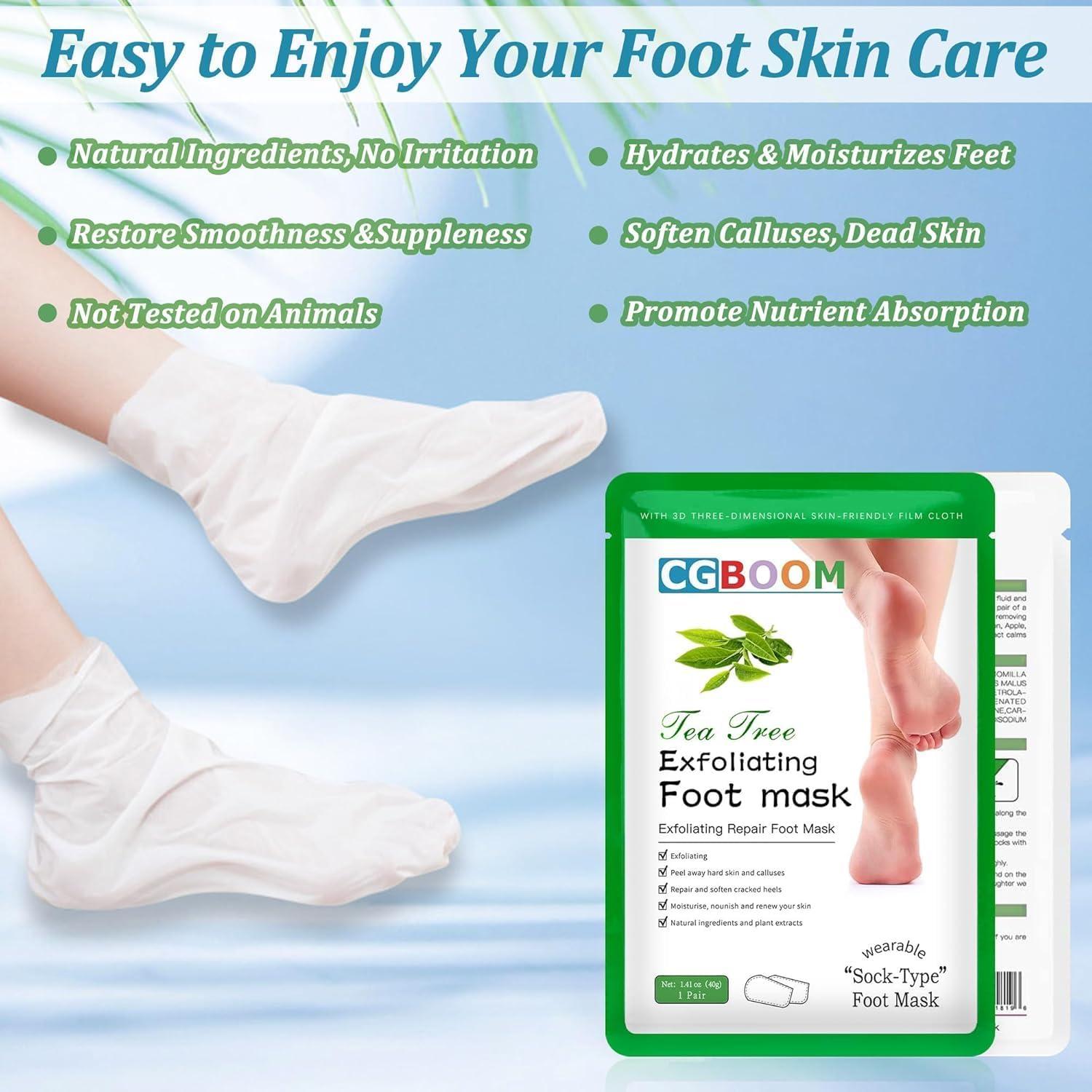 Paquete de 3 Mascarillas Exfoliantes para Pies CGBOOM - Árbol de Té
