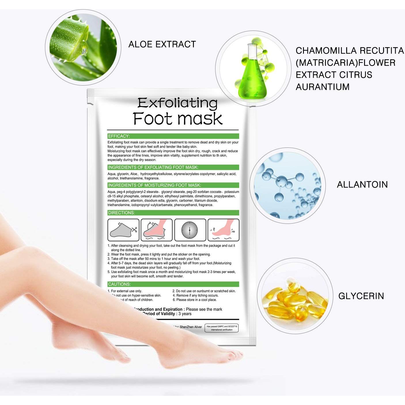 Mascarilla Exfoliante para Pies WEIDA SIGN - 3 Paquetes Aloe Vera