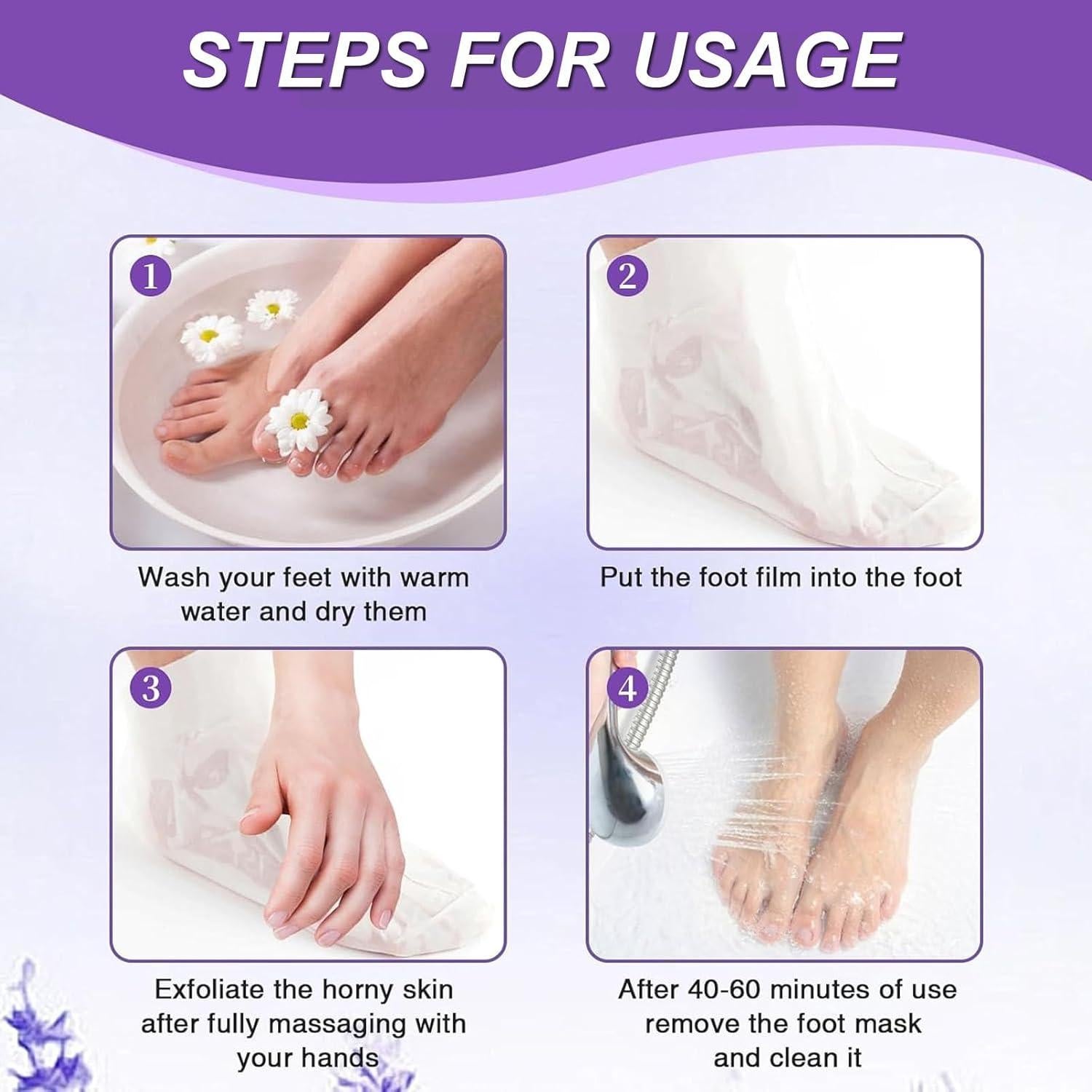 Mascarillas Exfoliantes para Pies NovaCharm - 9 Pares Hidratantes