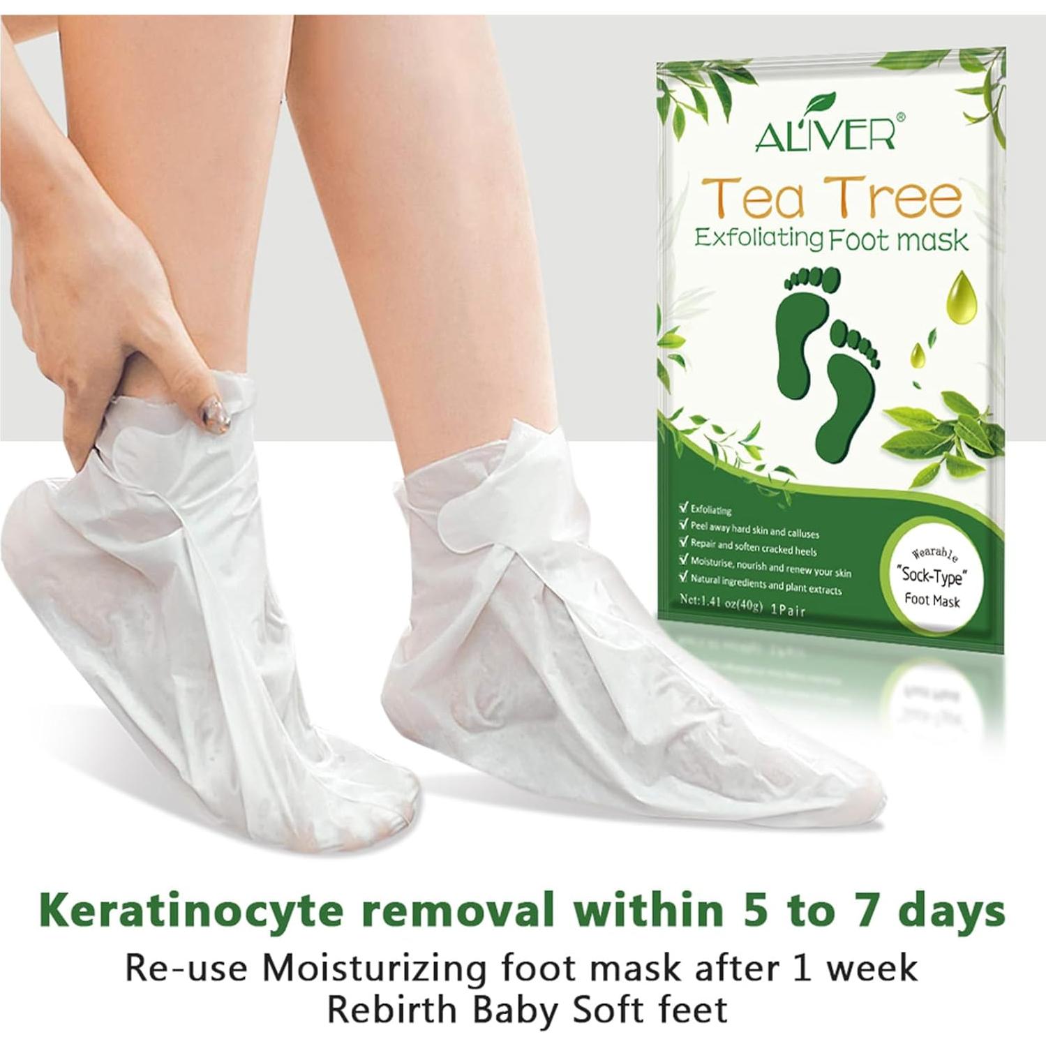 Mascarilla Exfoliante para Pies Newh3c - 5 Paquetes, Talones Suaves