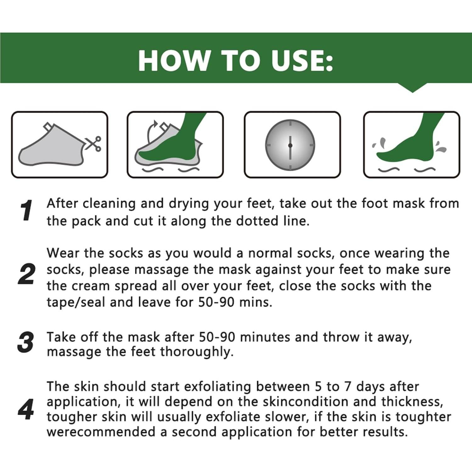 Mascarilla Exfoliante para Pies Newh3c - 5 Paquetes, Talones Suaves