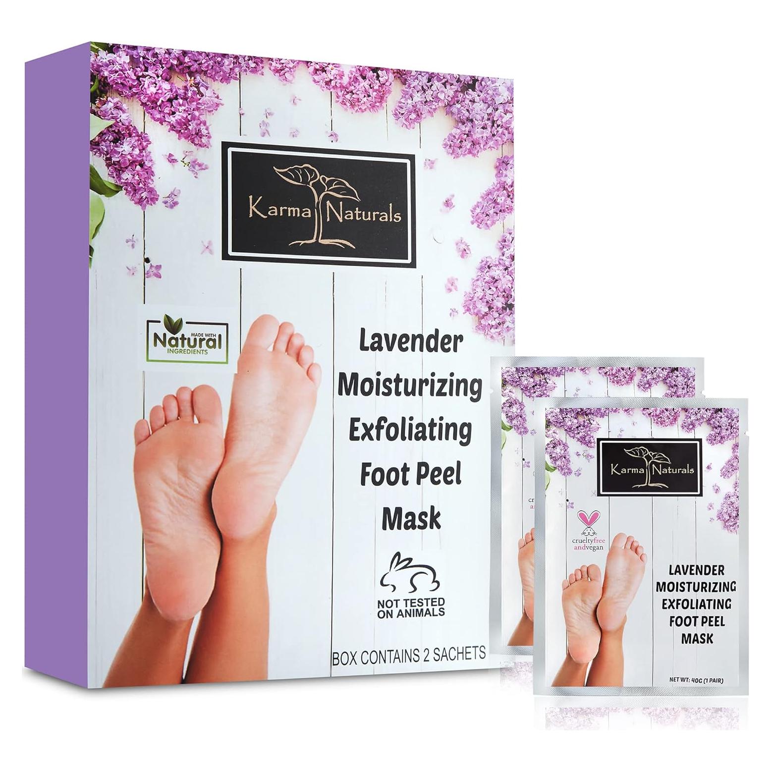 Mascarilla Exfoliante para Pies Karma Organic con Lavanda - Hidratante y Reparadora (Paquete de 2)