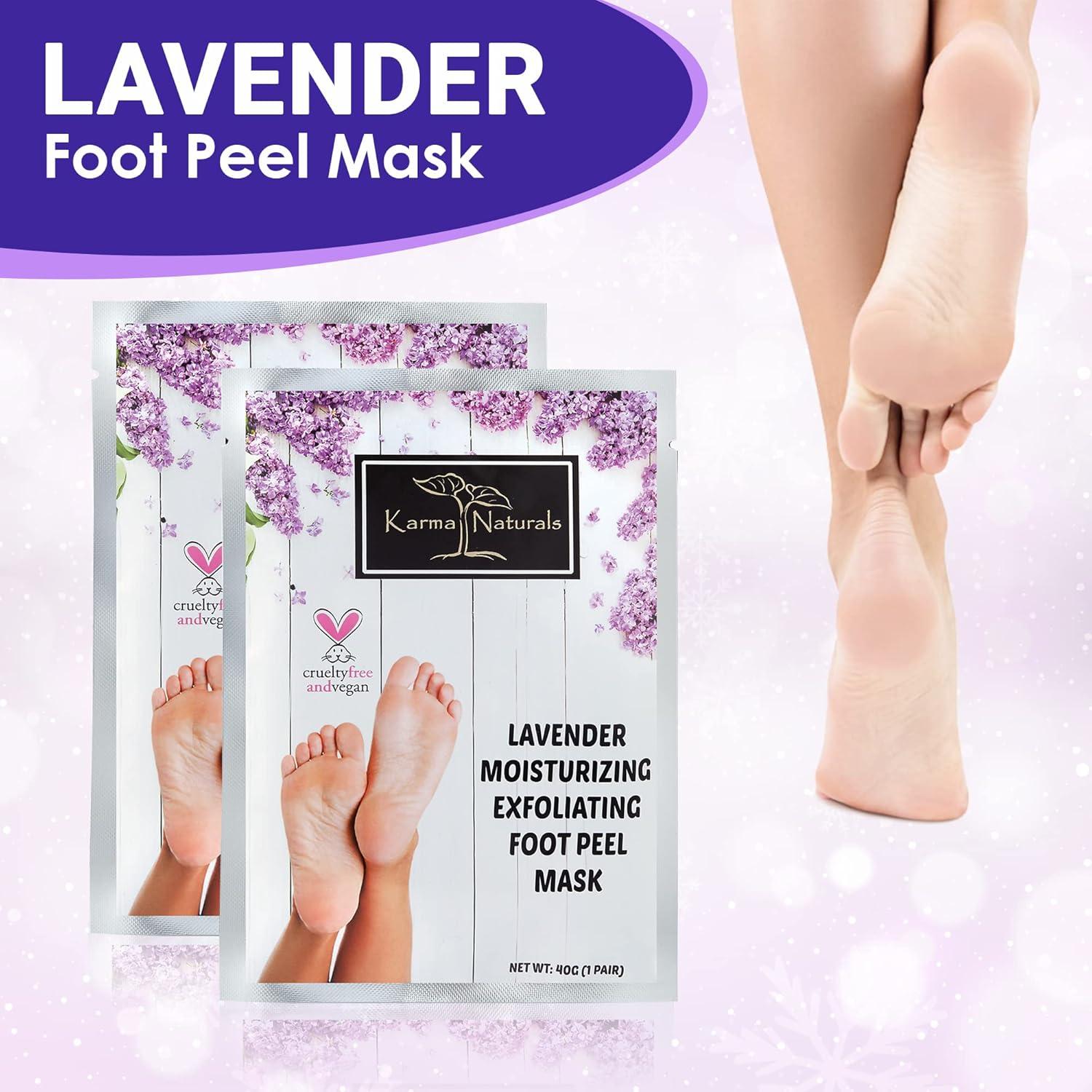 Mascarilla Exfoliante para Pies Karma Organic con Lavanda - Hidratante y Reparadora (Paquete de 2)