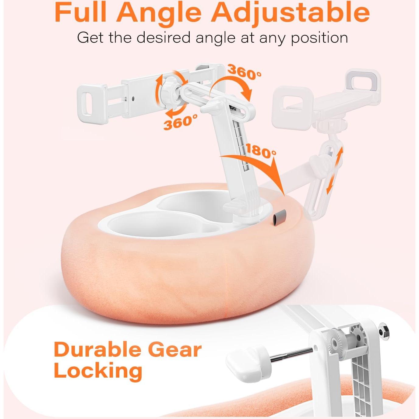 Soporte de Almohada para Tablet Atisek Rosa 3 en 1 Ajustable