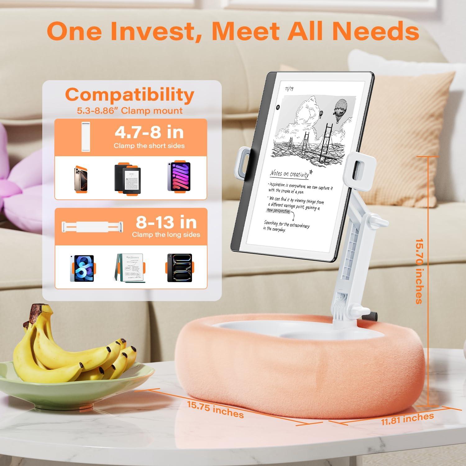 Soporte de Almohada para Tablet Atisek Rosa 3 en 1 Ajustable