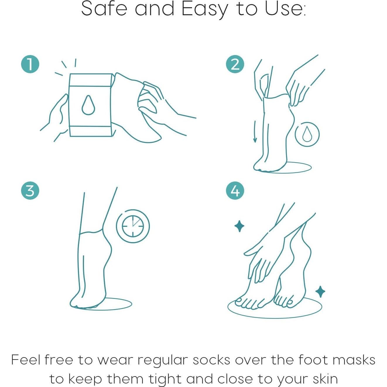 Mascarilla para Pies Skin Aesthetics - Sal Marina y Aloe - Hidratante y Exfoliante - 3 Pares