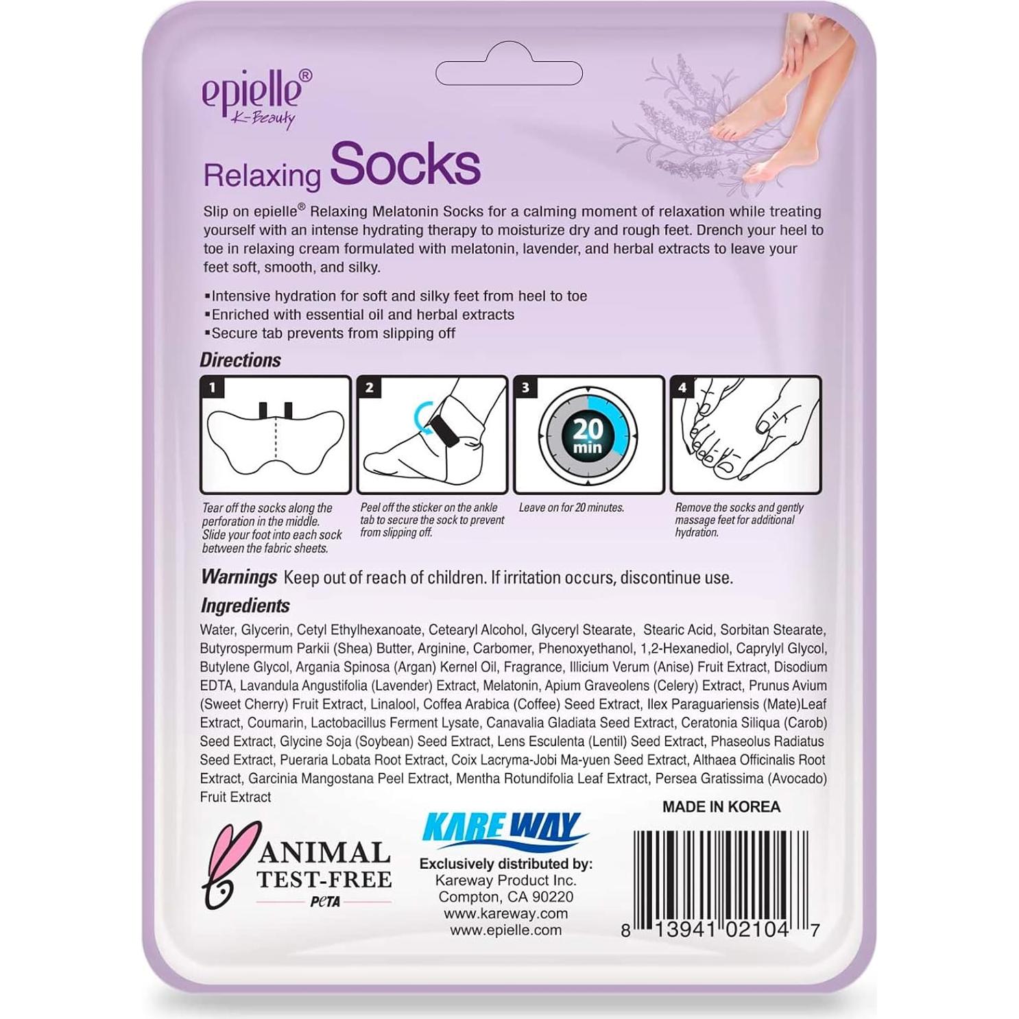 Mascarillas Relajantes para Pies Epielle 6 Pares Hidratantes