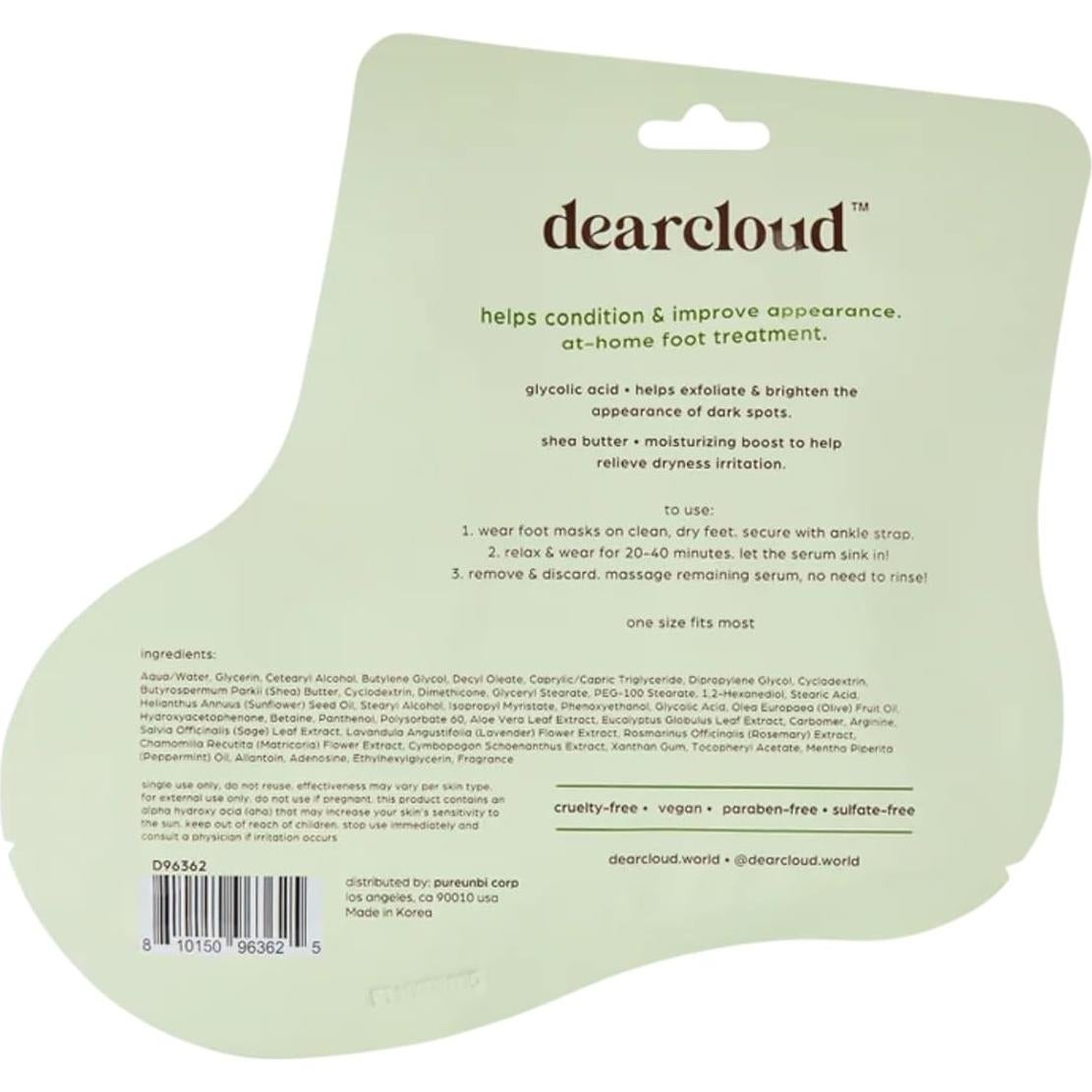 Mascarilla para Pies Hidratante Eucalipto y Menta - 1 Par