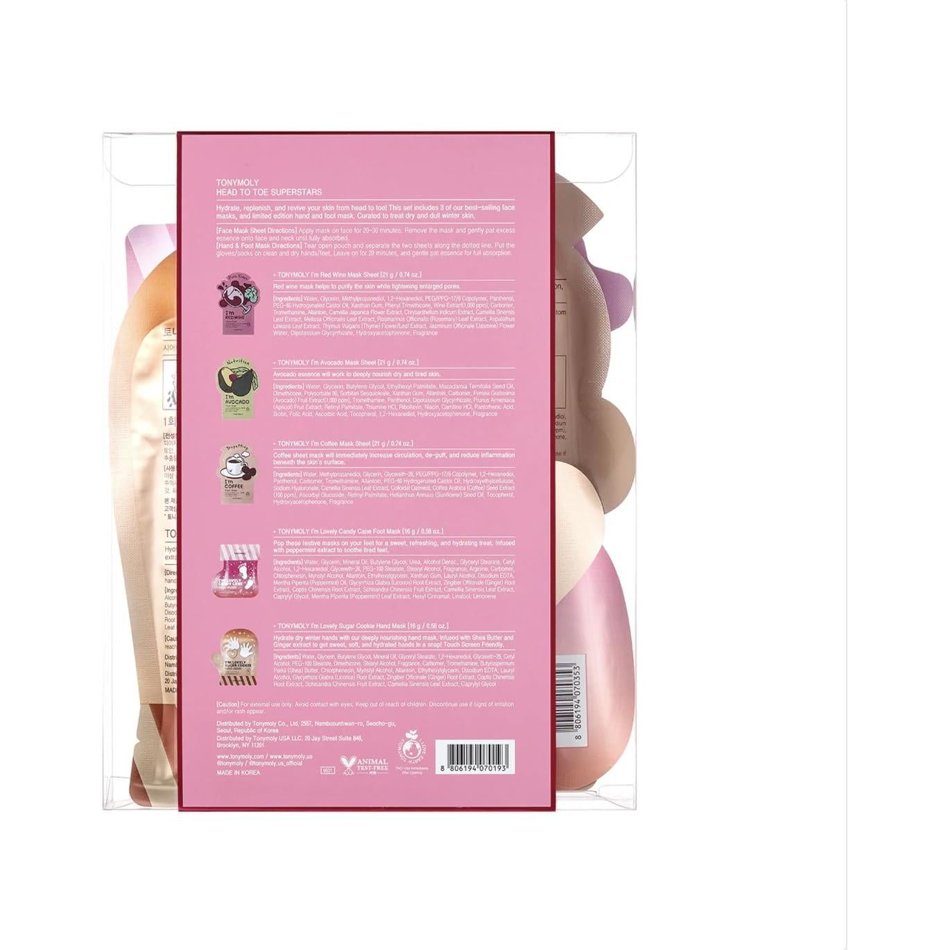 Conjunto de Mascarillas TONYMOLY Head to Toe 5 Unidades