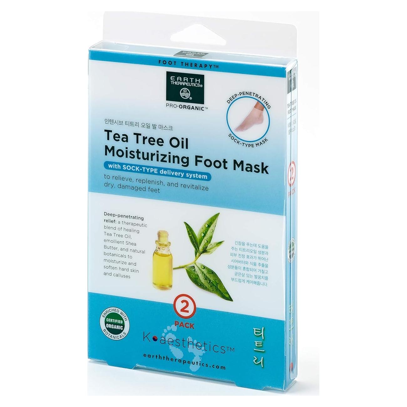 Mascarilla Hidratante para Pies Earth Therapeutics - 2 Paquetes