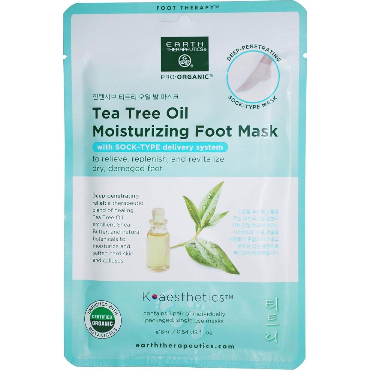 Mascarilla Hidratante para Pies Earth Therapeutics - 2 Paquetes